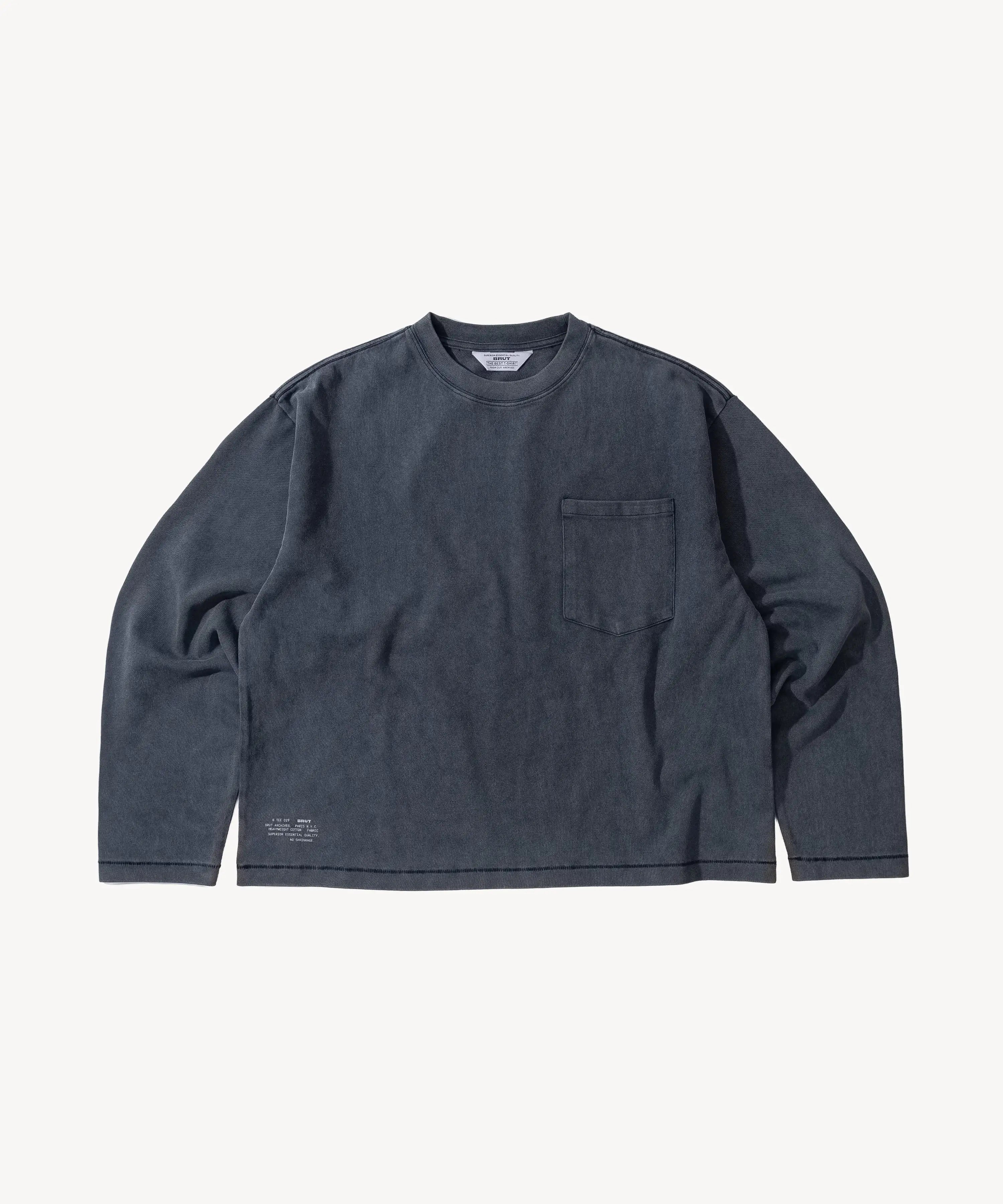 THE BEST LONG SLEEVES POCKET T-SHIRT - NAVY | BRUT Clothing