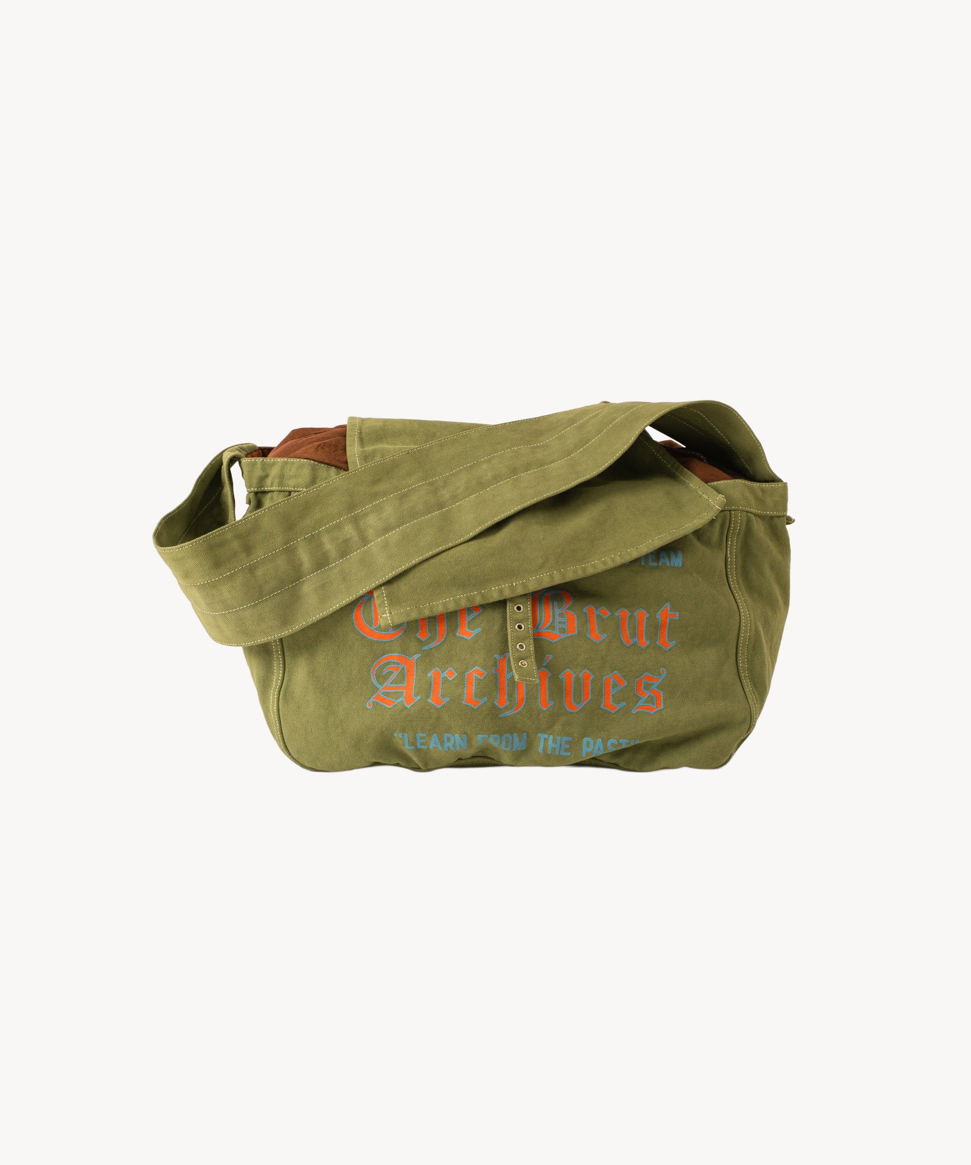 THE OVERDYED NEWSPAPER BAG - OLIVE GREEN | BRUT Vintage Shop