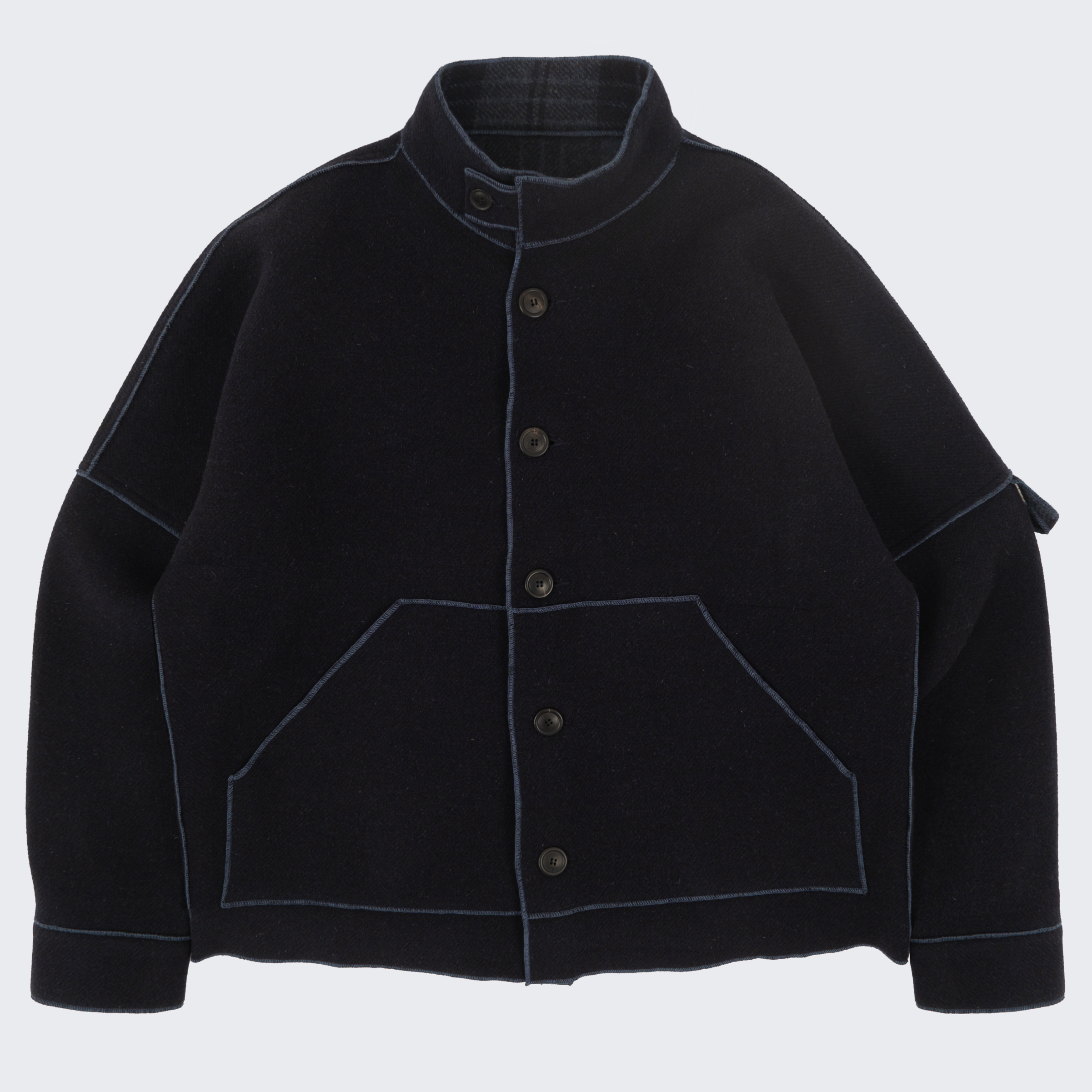 REVERSIBLE WOOL ALPINE JACKET - NAVY | BRUT Vintage Shop 