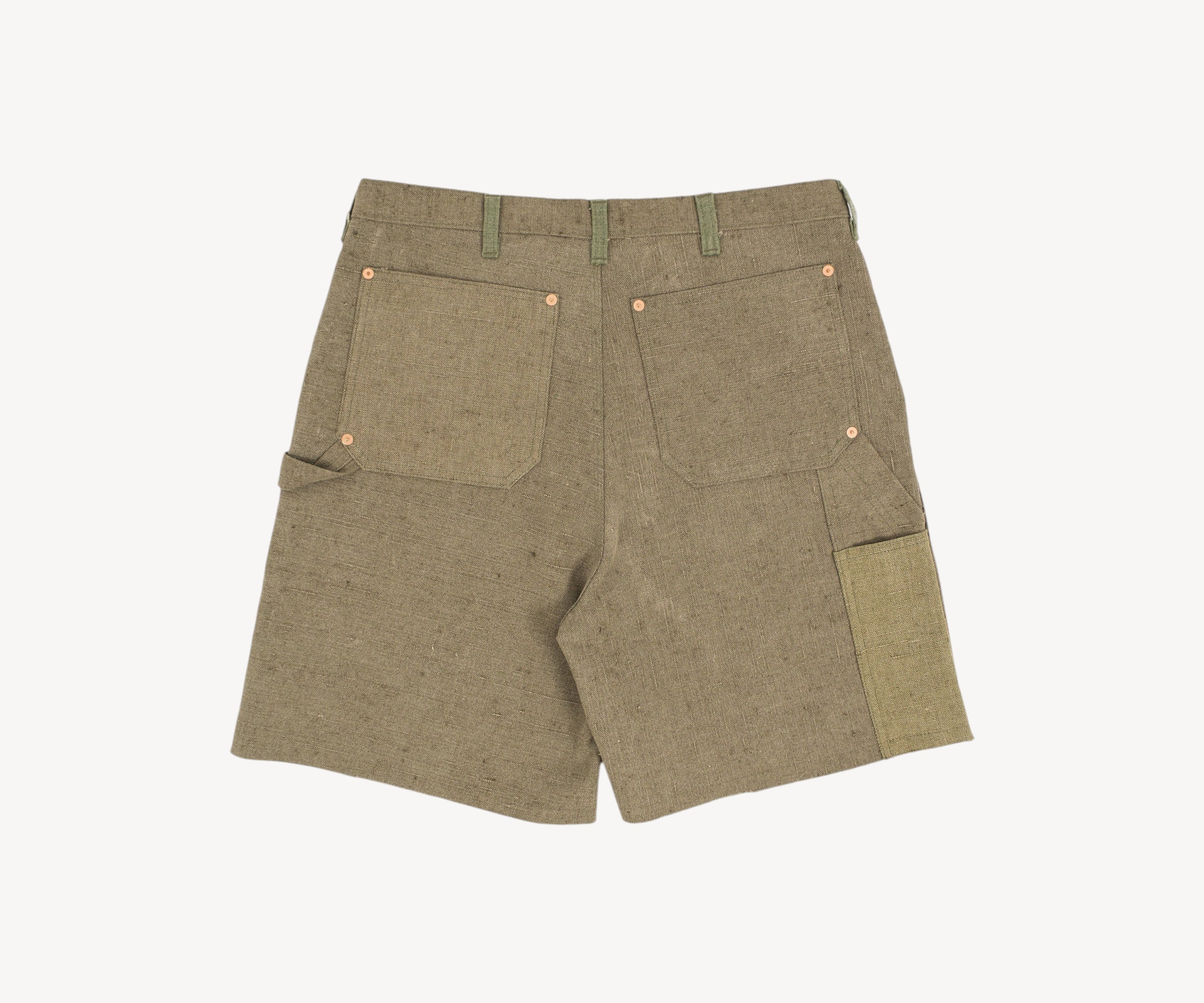 REWORK® DOUBLE KNEE SHORTS - N° 009 Pants US32 / FR42 / OLIVE GREEN - BRUT Clothing
