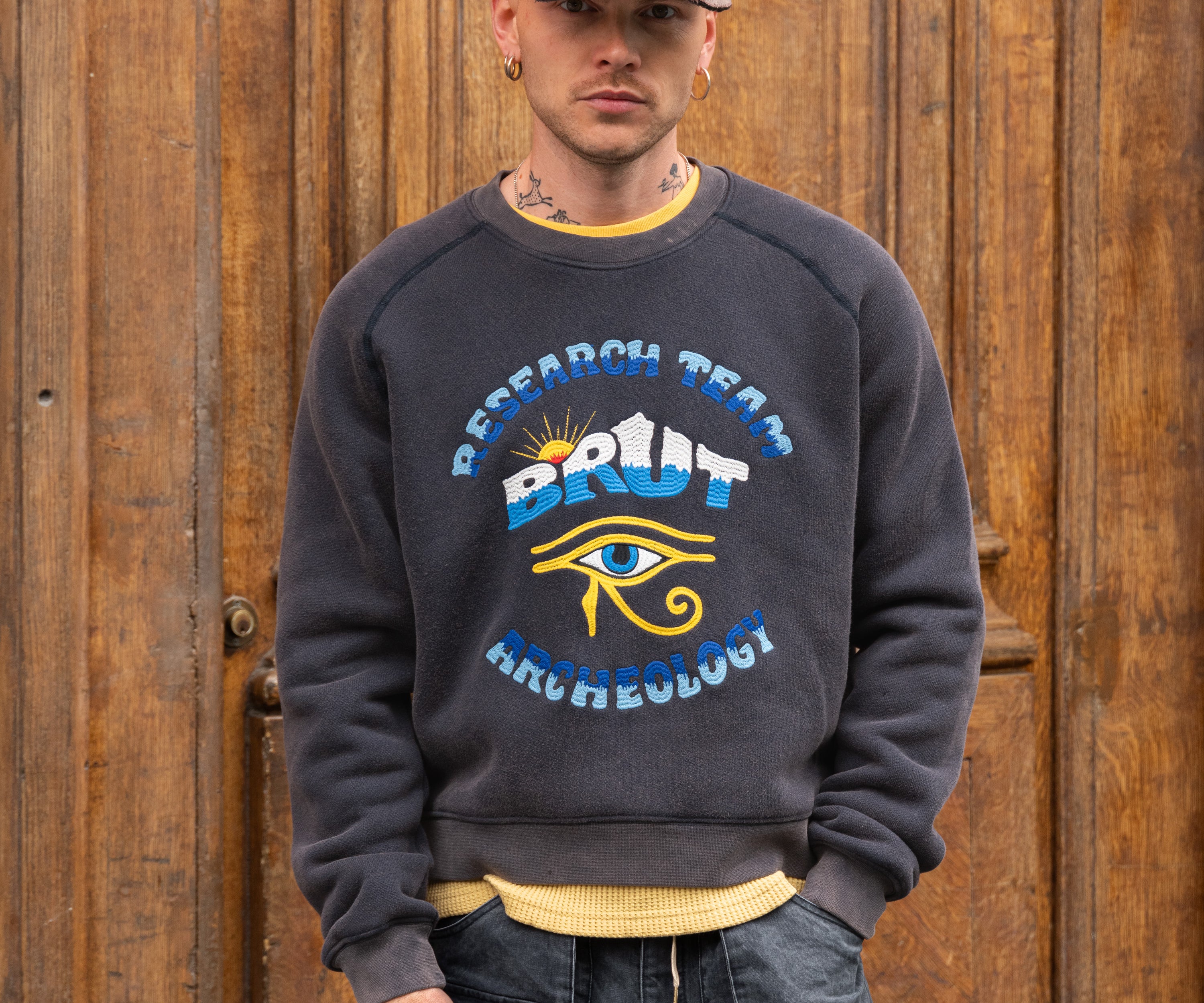 THE ARCHEOLOGY SWEAT Sweatshirts X-SMALL / NAVY - BRUT Clothing