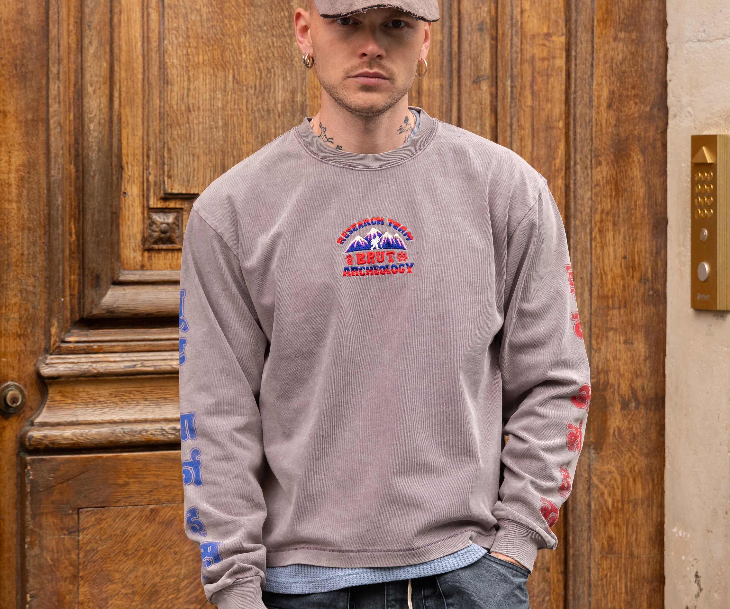 THE ARCHEO MOUNTAIN TEE T-Shirts X-SMALL / FADED PURPLE - BRUT Clothing