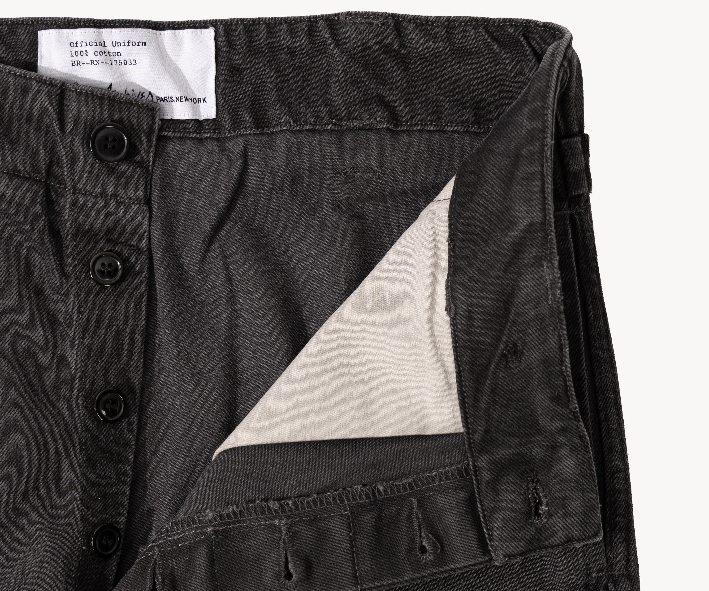 THE BUCKLE BACK PANTS Pants US26 / FR36 / BLACK - BRUT Clothing