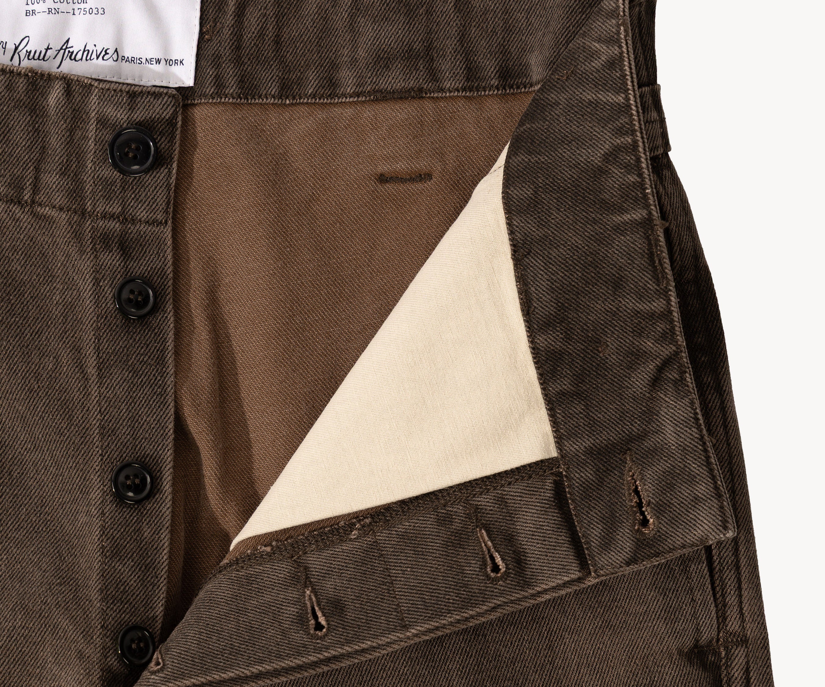 THE BUCKLE BACK PANTS Taille US 26 / FR 36 / MARRON - BRUT Clothing