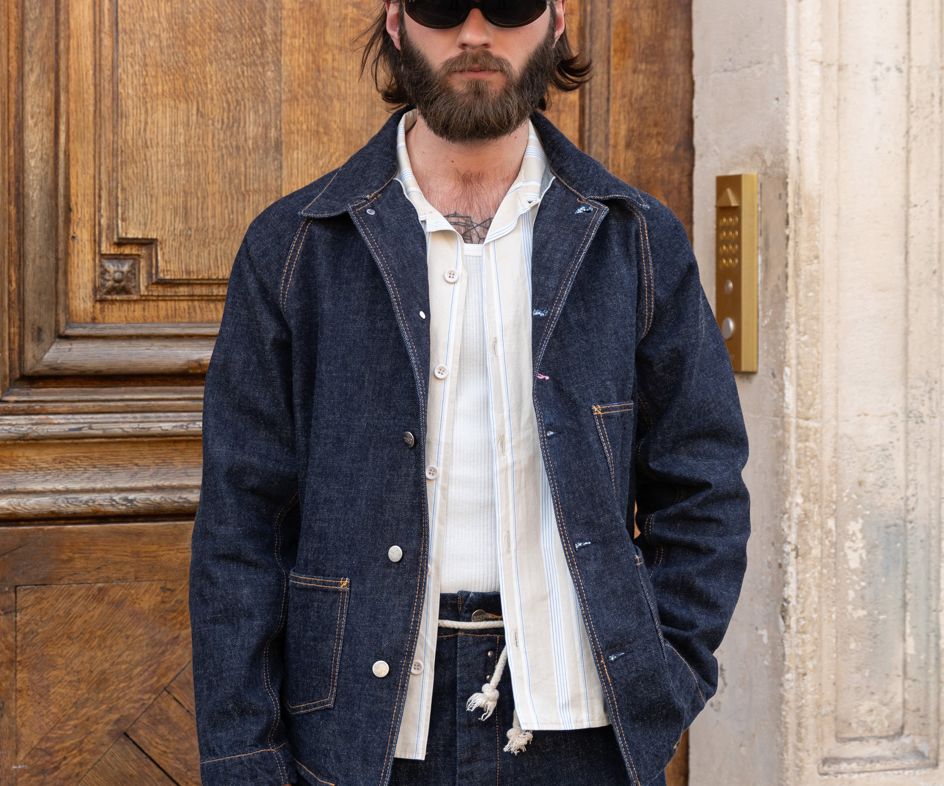 REWORK® DENIM PAINTER JACKET SMALL / INDIGO BRUT - BRUT Clothing