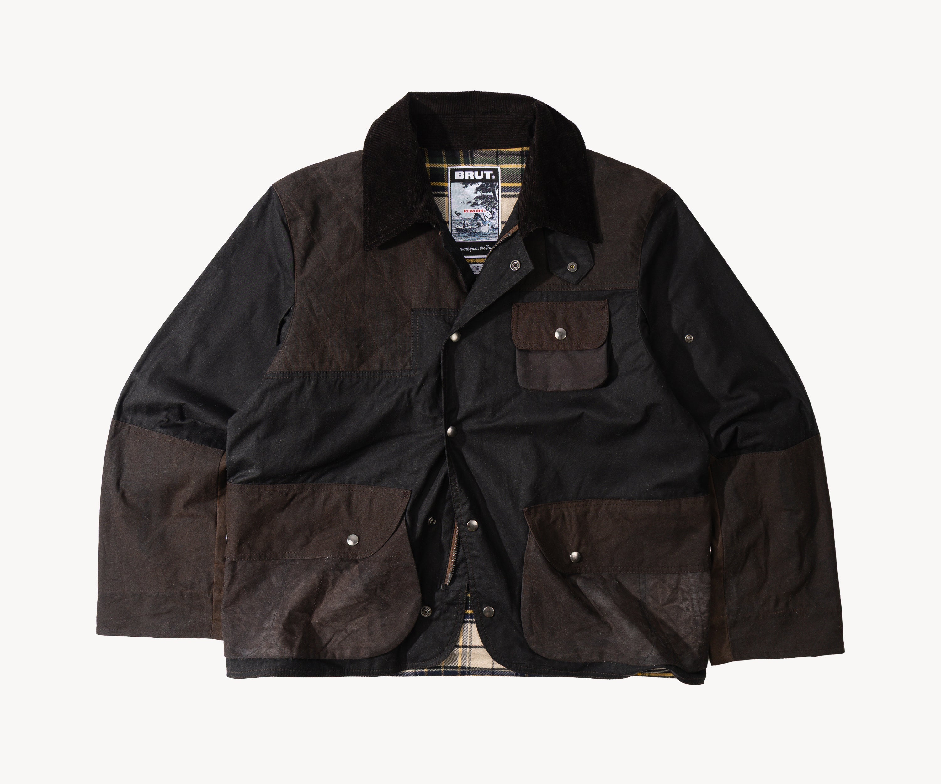 REWORK® STORMFISHER WAX JACKET - N° 001 Manteaux et vestes SMALL / MARRON - BRUT Clothing
