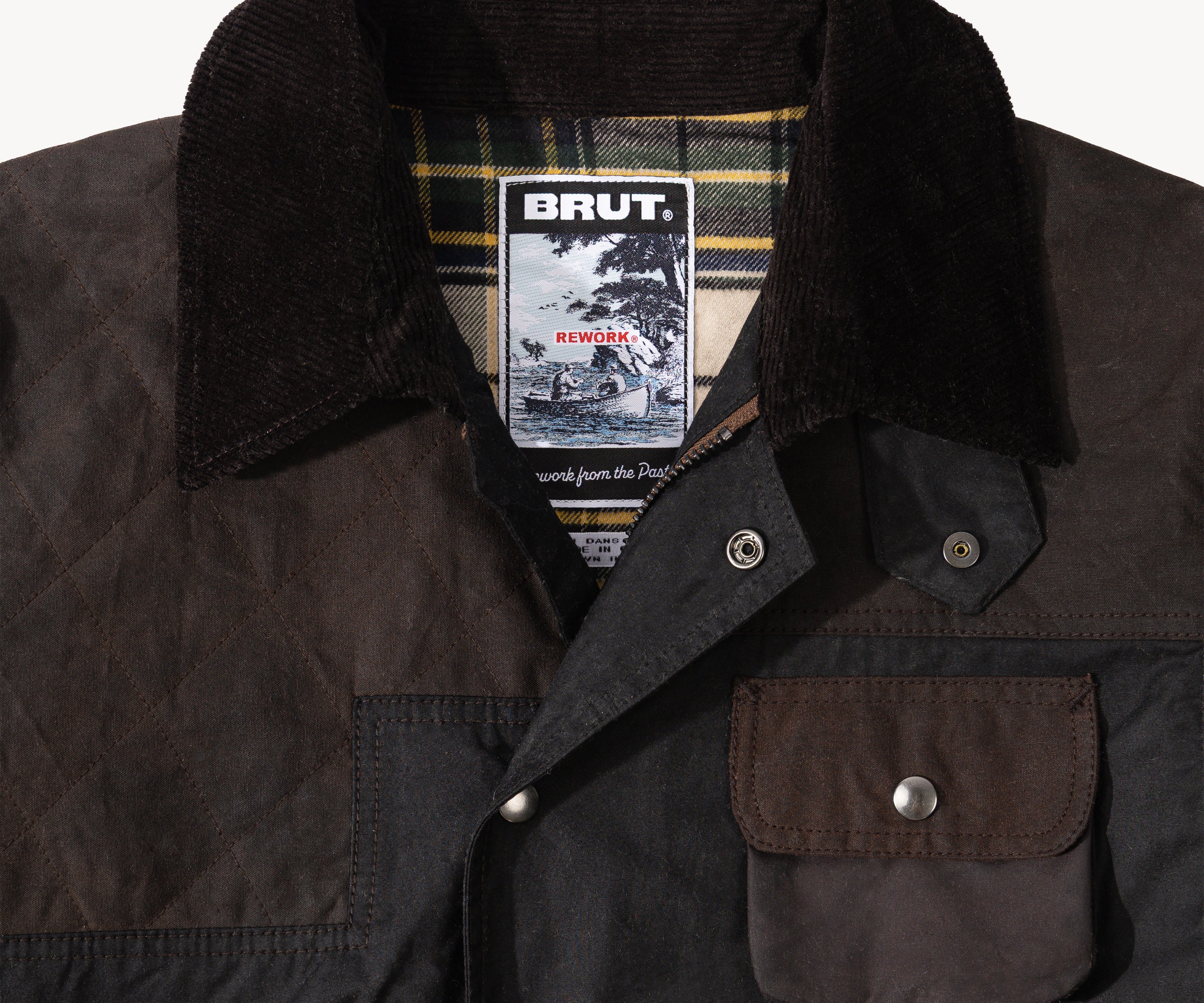 REWORK® STORMFISHER WAX JACKET - N° 001 Coats & Jackets SMALL / BROWN - BRUT Clothing
