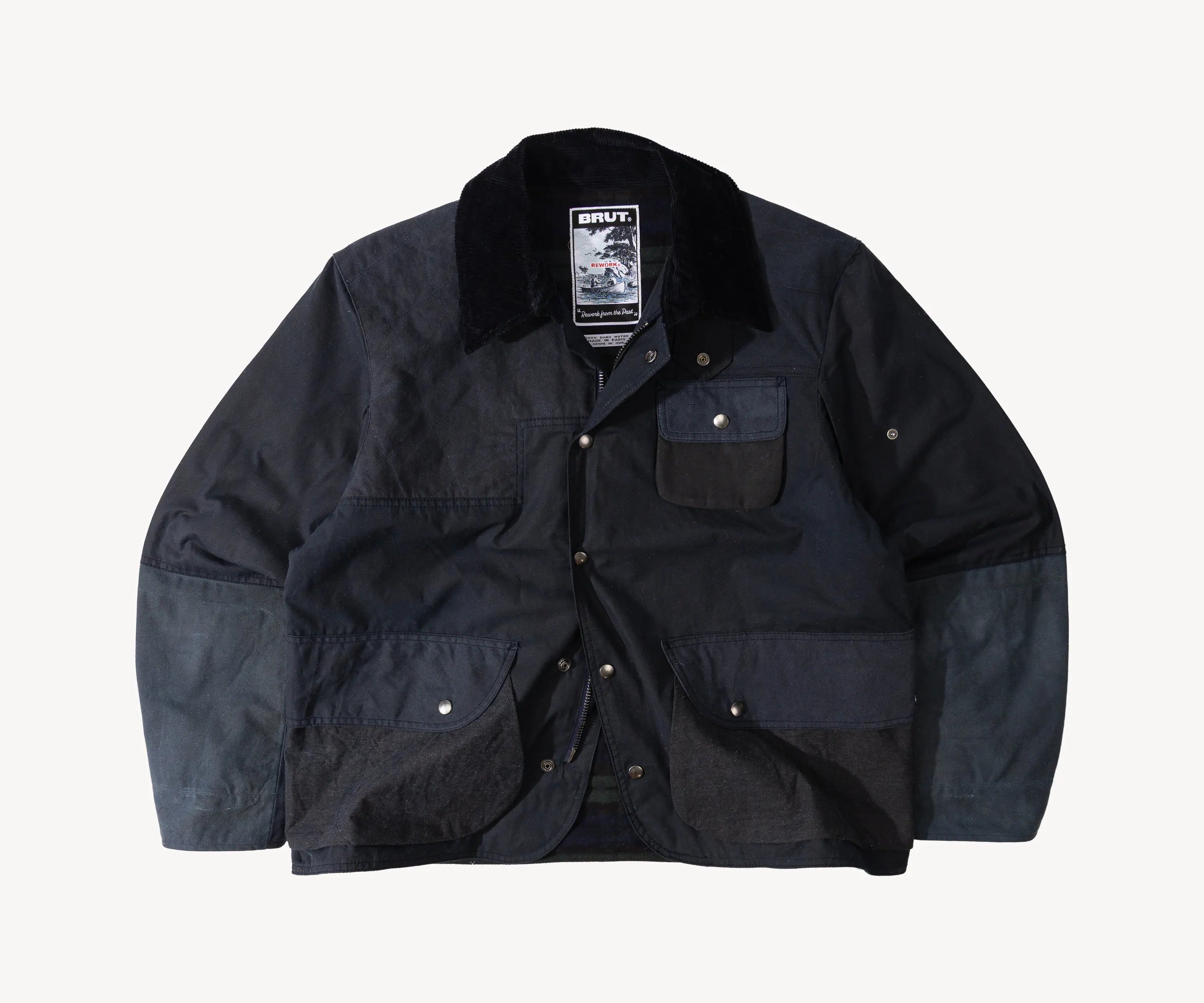 REWORK® STORMFISHER WAX JACKET - N° 006 Coats & Jackets SMALL / BLUE - BRUT Clothing