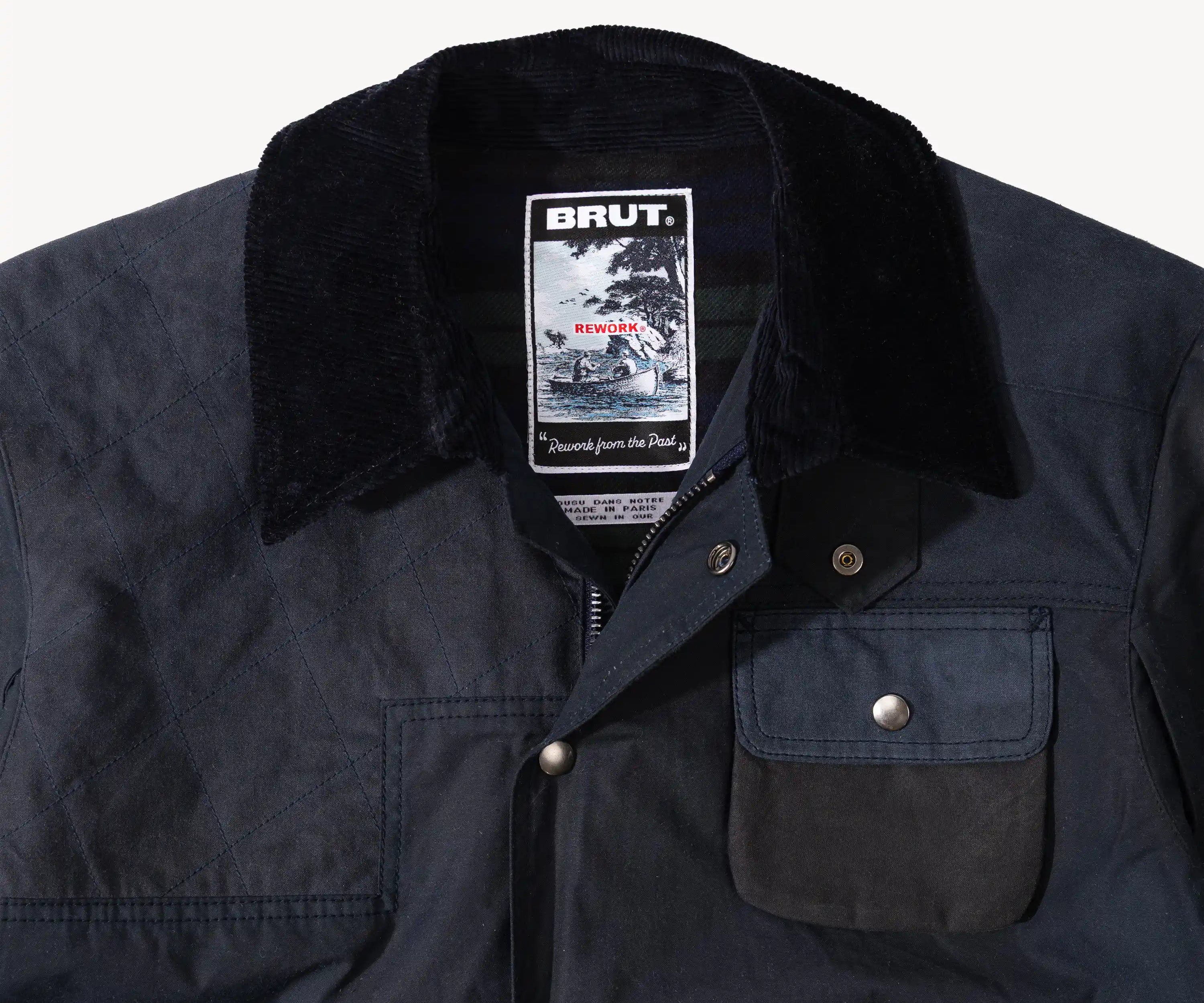 REWORK® STORMFISHER WAX JACKET - N° 006 Coats & Jackets SMALL / BLUE - BRUT Clothing