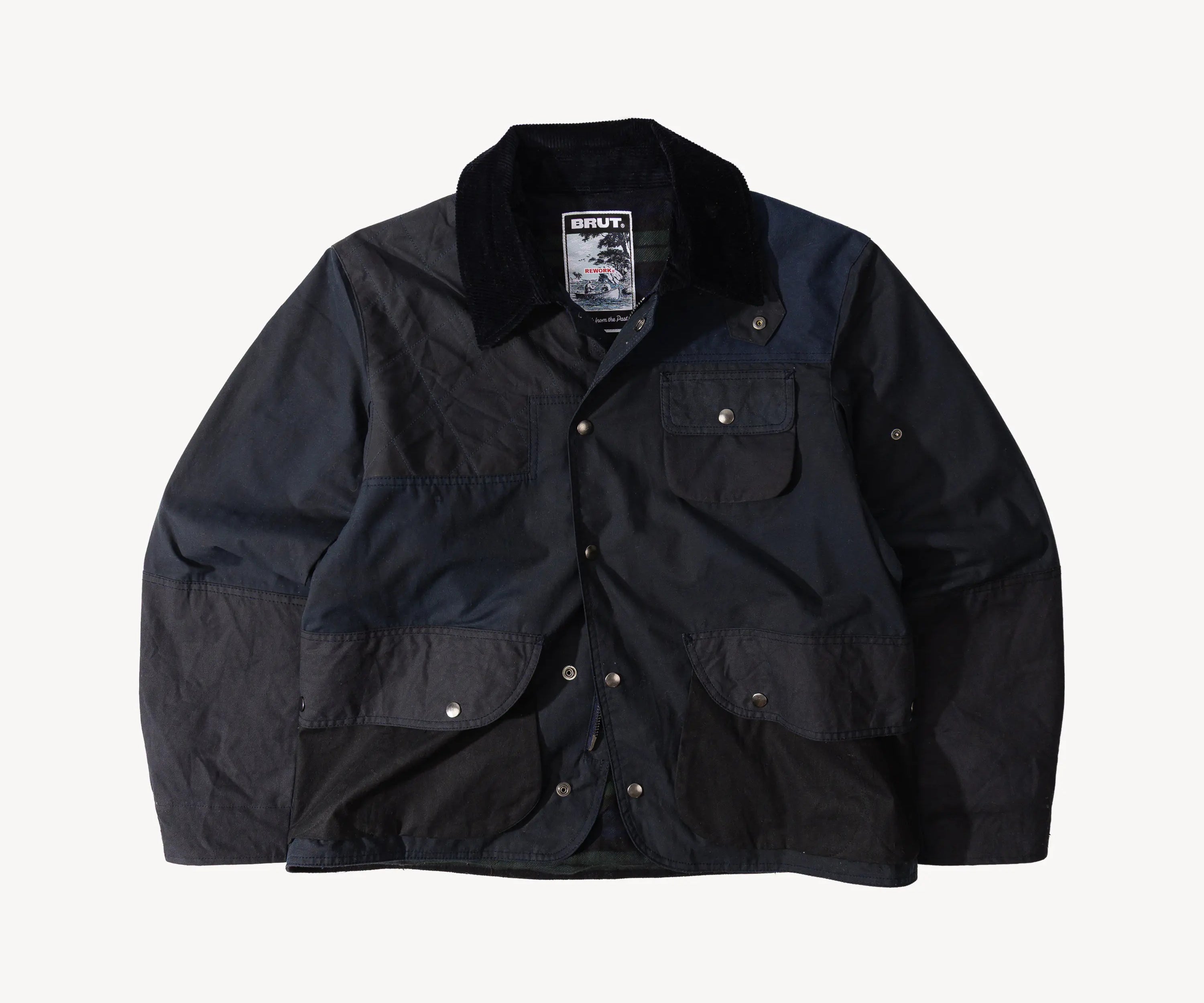 REWORK® STORMFISHER WAX JACKET - N° 007 Coats & Jackets SMALL / BLUE - BRUT Clothing