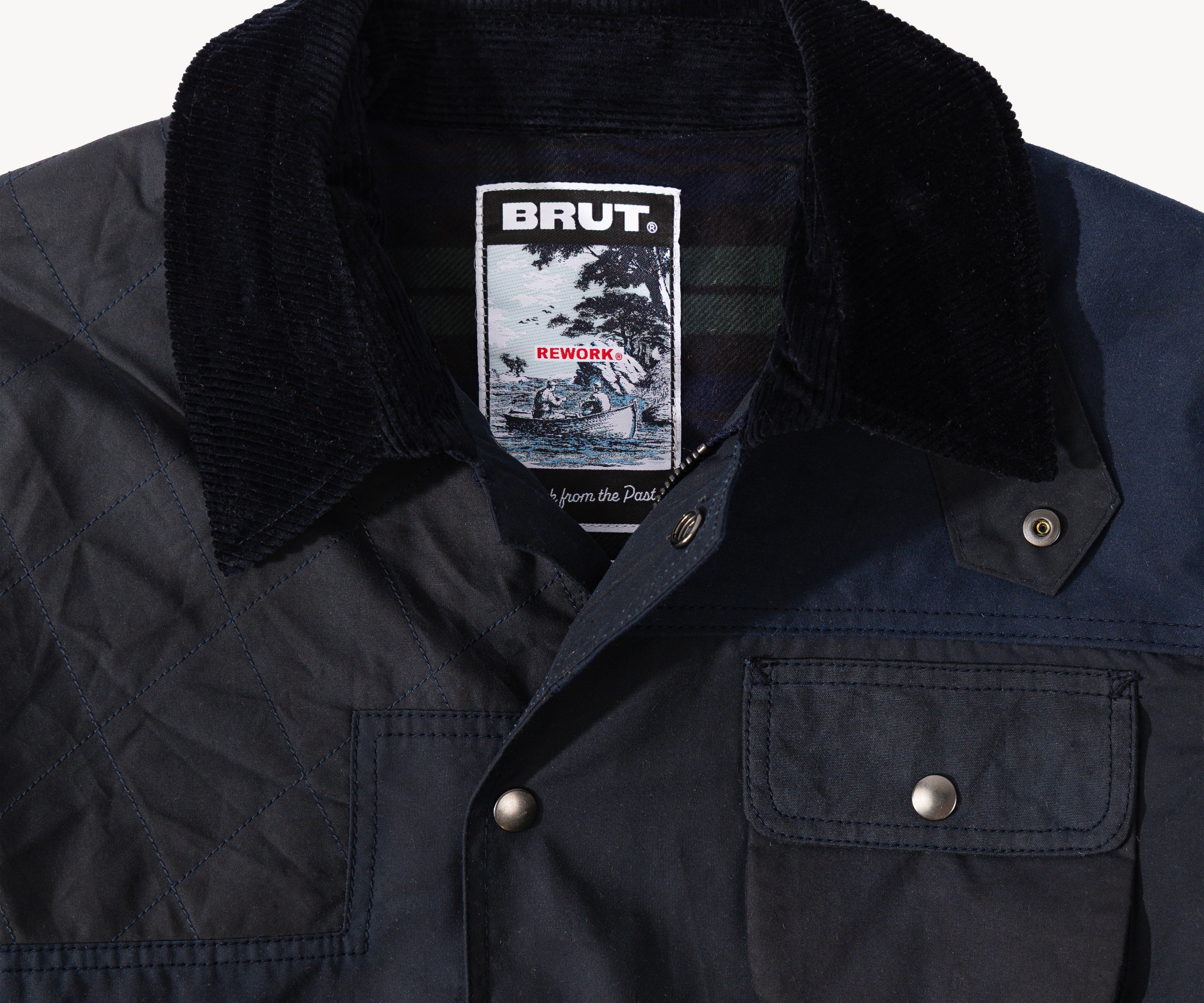 REWORK® STORMFISHER WAX JACKET - N° 007 Coats & Jackets SMALL / BLUE - BRUT Clothing