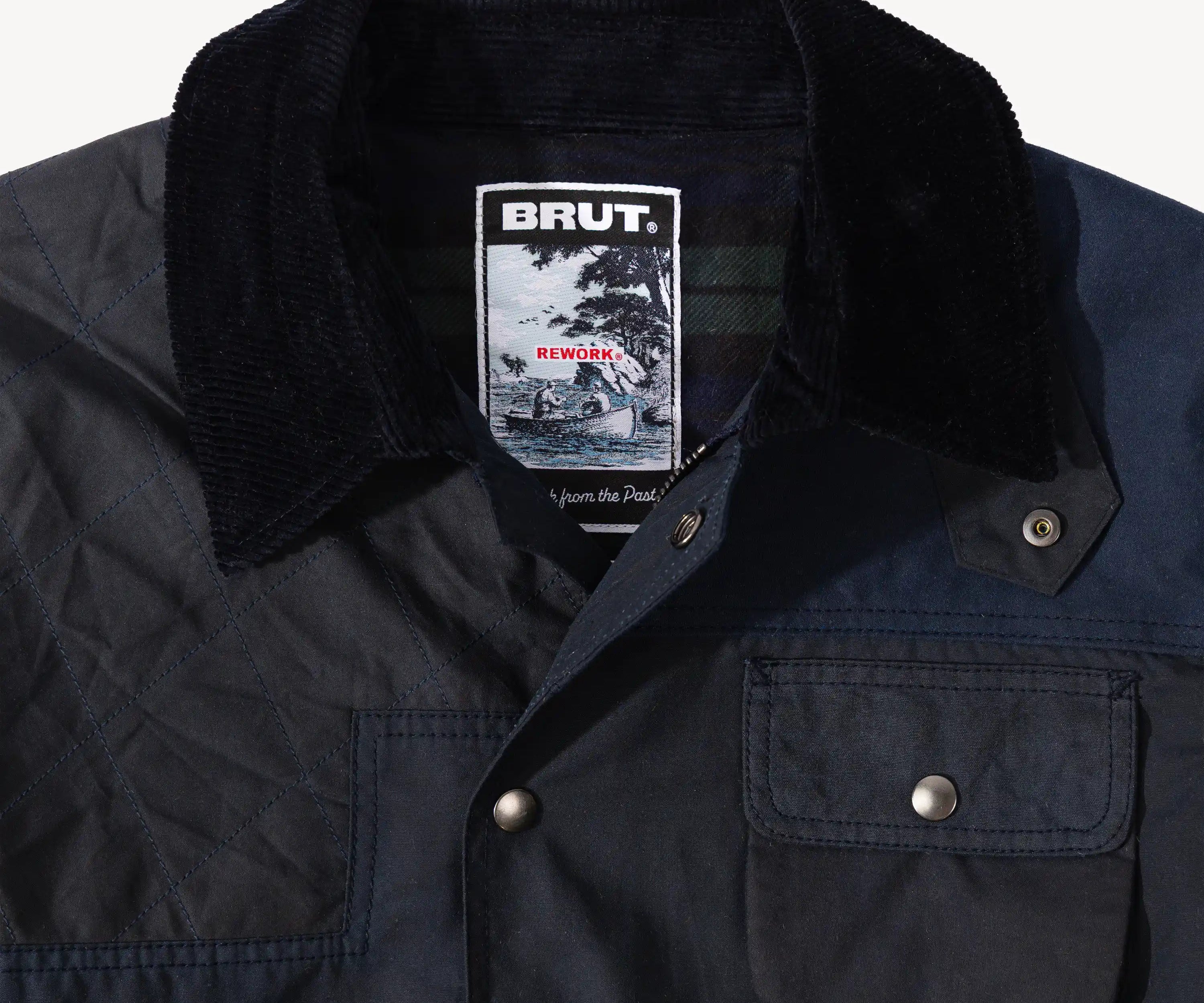 REWORK® STORMFISHER WAX JACKET - N° 007 Coats & Jackets SMALL / BLUE - BRUT Clothing