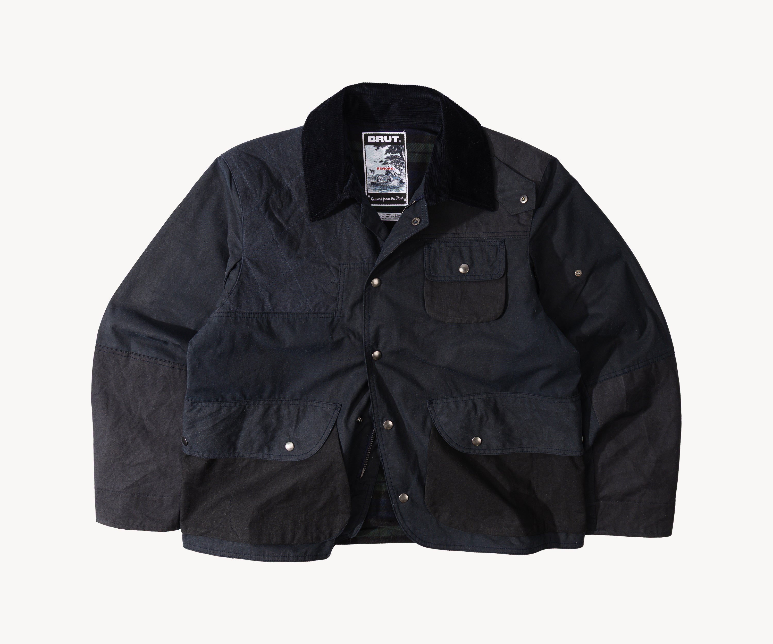 REWORK® STORMFISHER WAX JACKET - N° 008 Coats & Jackets SMALL / BLUE - BRUT Clothing