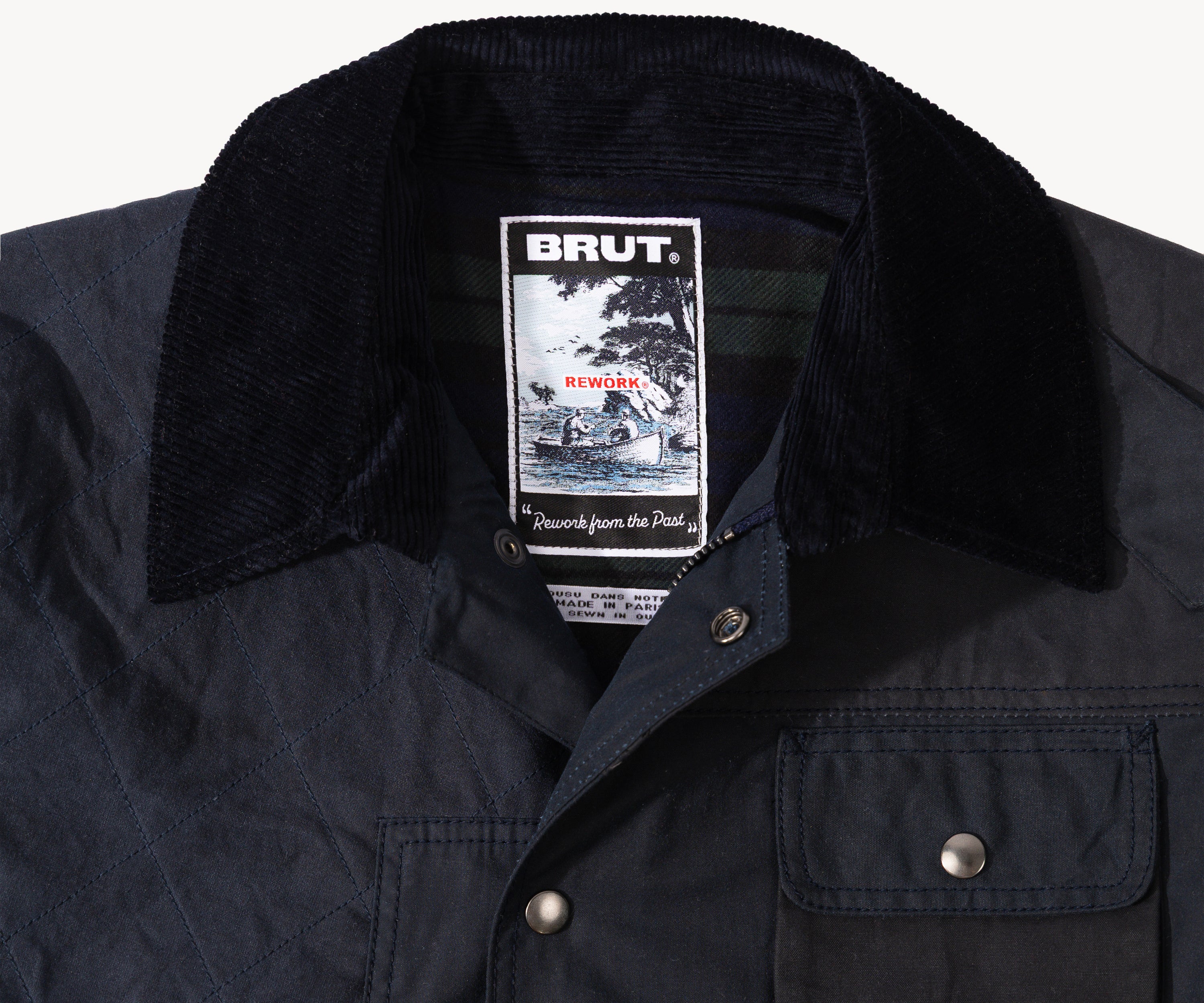 REWORK® STORMFISHER WAX JACKET - N° 008 Coats & Jackets SMALL / BLUE - BRUT Clothing