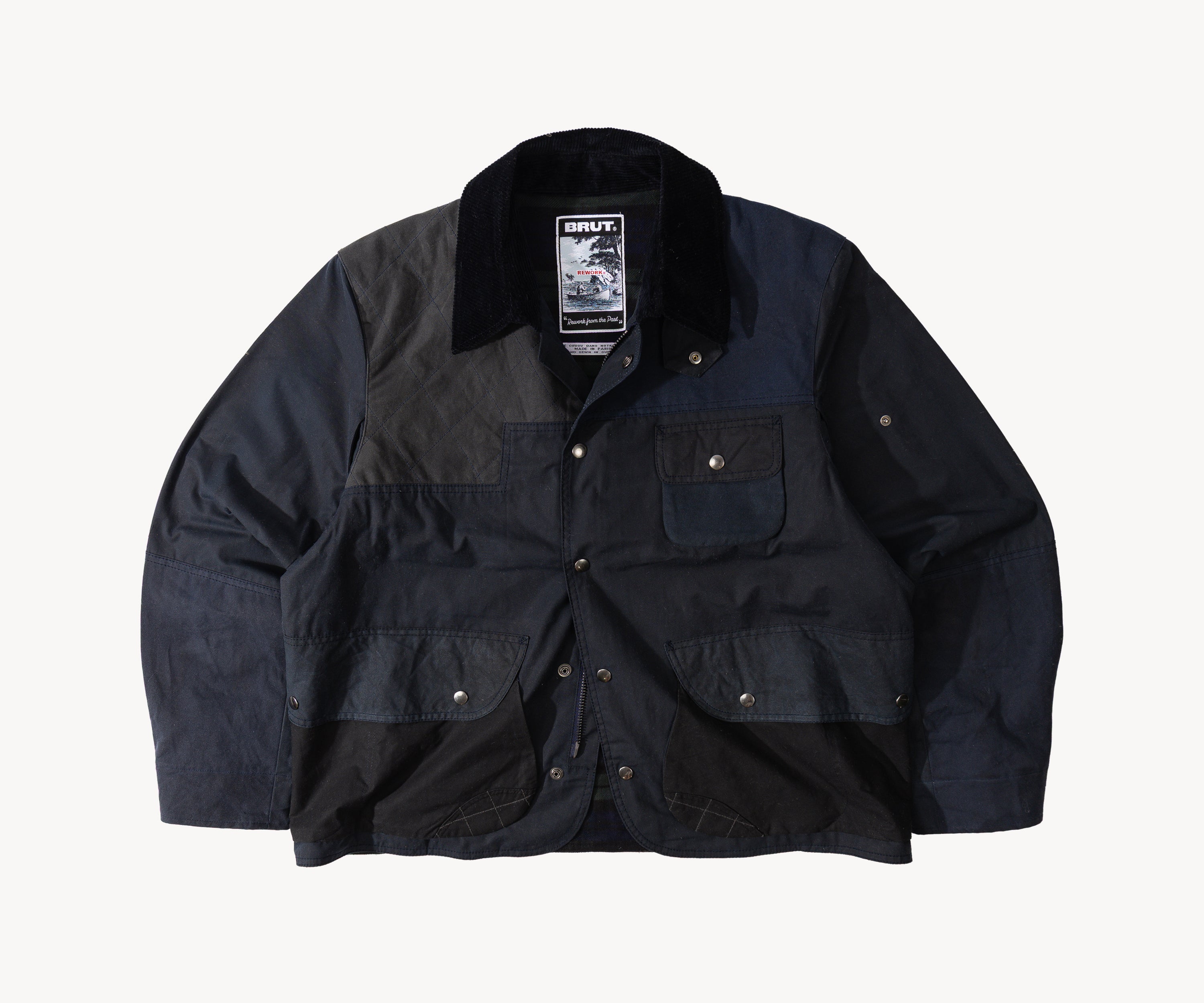 REWORK® STORMFISHER WAX JACKET - N° 017 Coats & Jackets MEDIUM / BLUE - BRUT Clothing