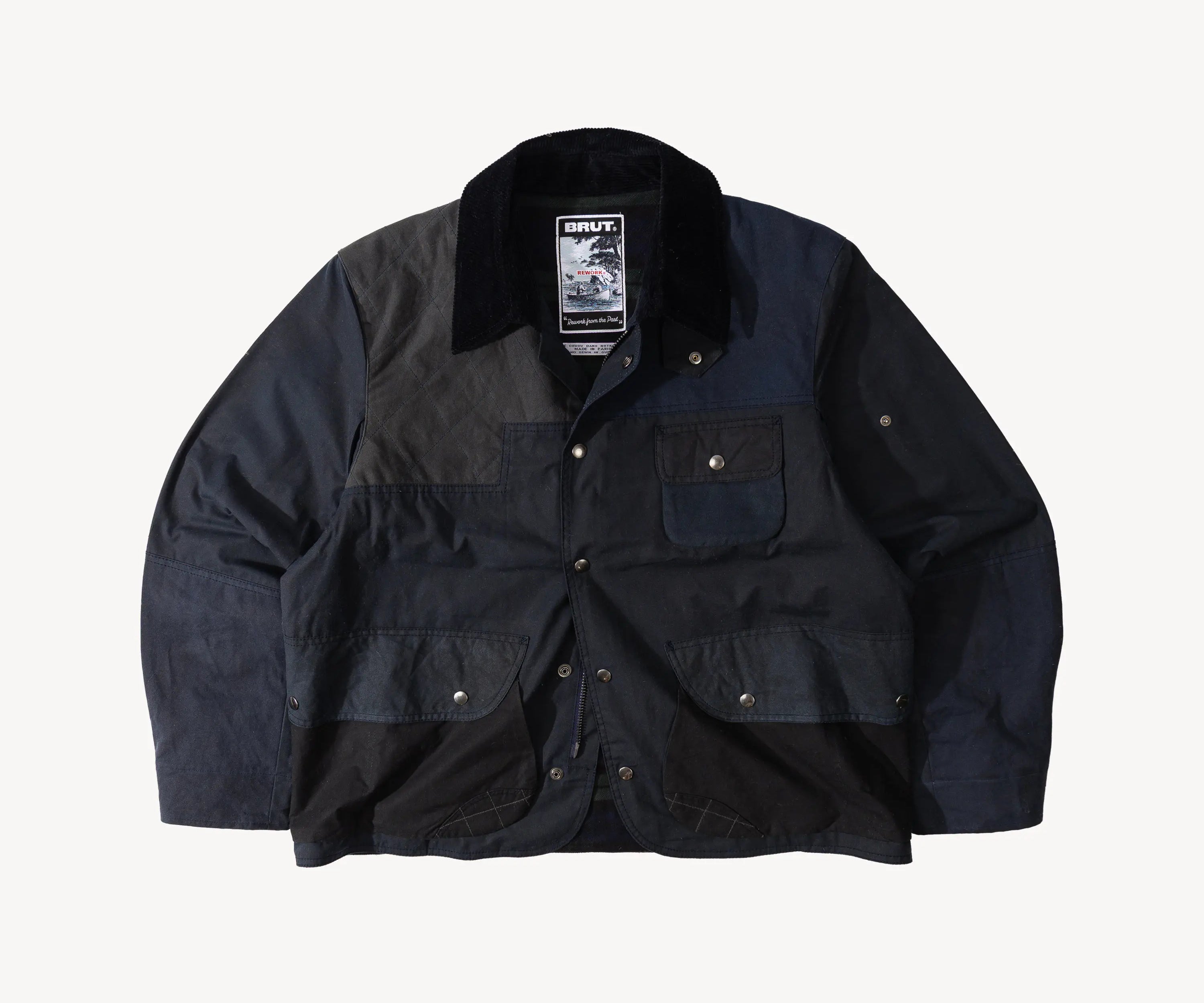 REWORK® STORMFISHER WAX JACKET - N° 017 Coats & Jackets MEDIUM / BLUE - BRUT Clothing