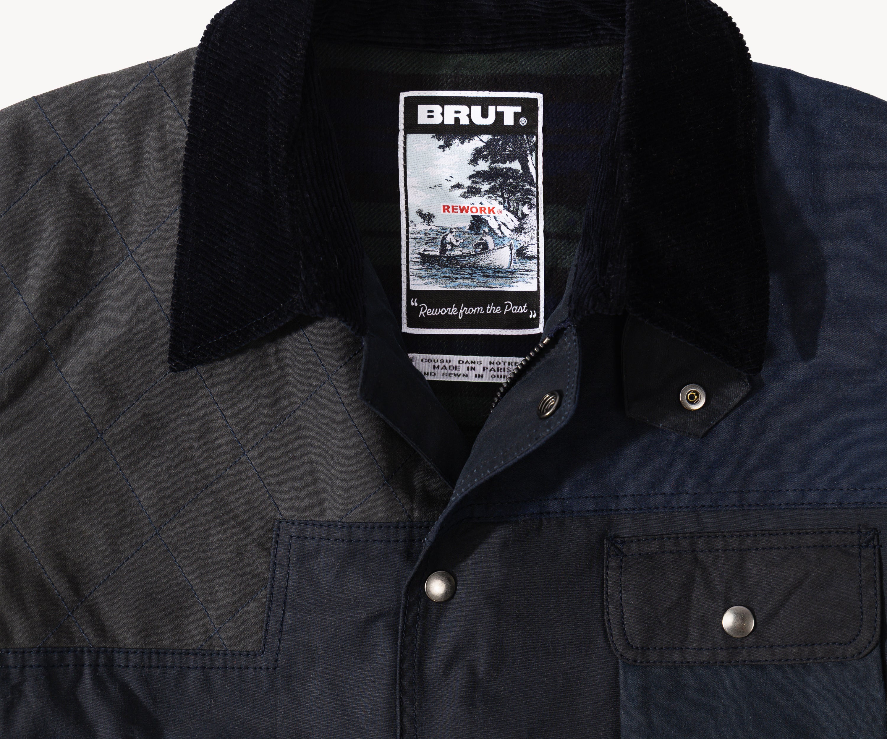REWORK® STORMFISHER WAX JACKET - N° 017 Coats & Jackets MEDIUM / BLUE - BRUT Clothing