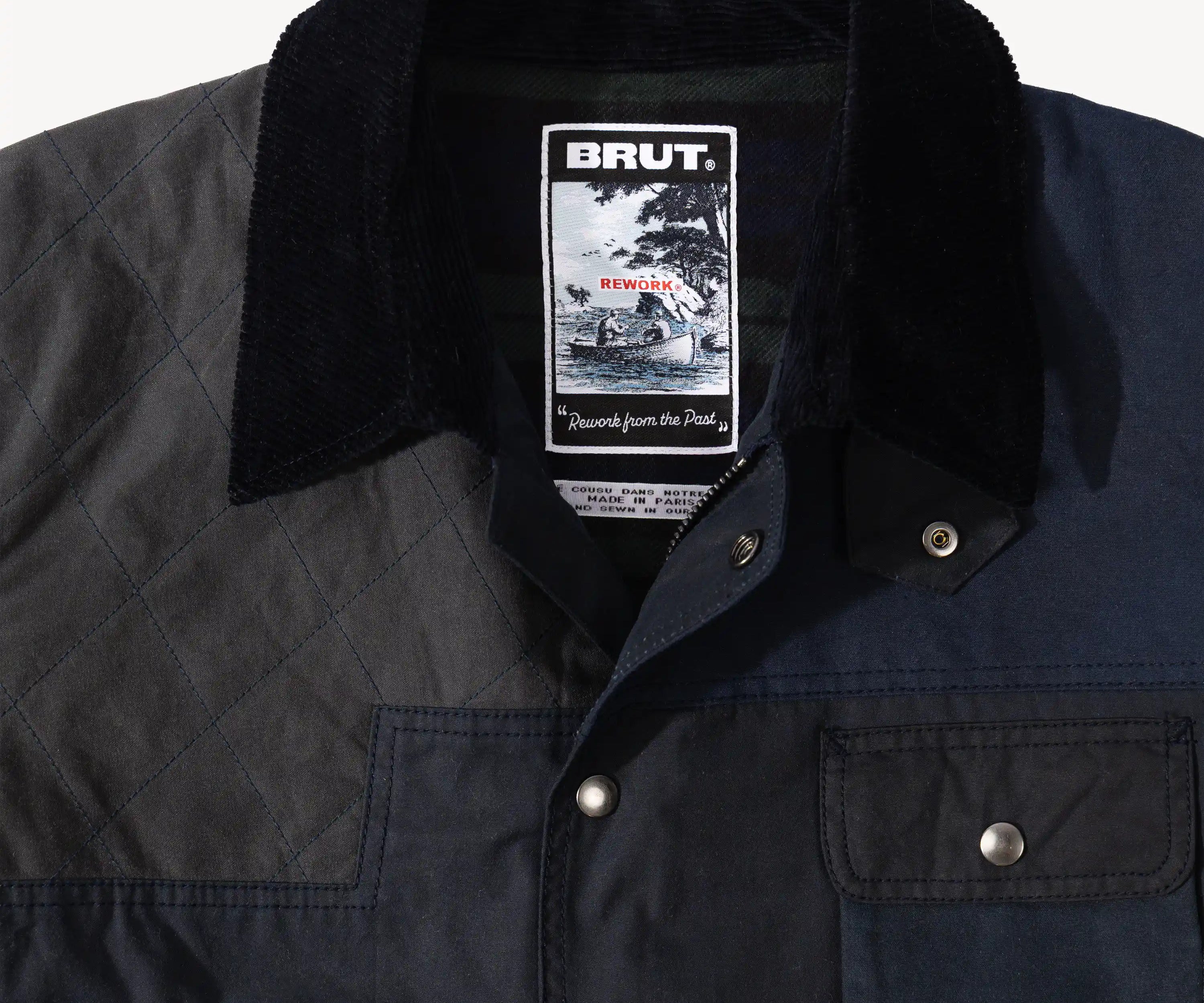 REWORK® STORMFISHER WAX JACKET - N° 017 Coats & Jackets MEDIUM / BLUE - BRUT Clothing