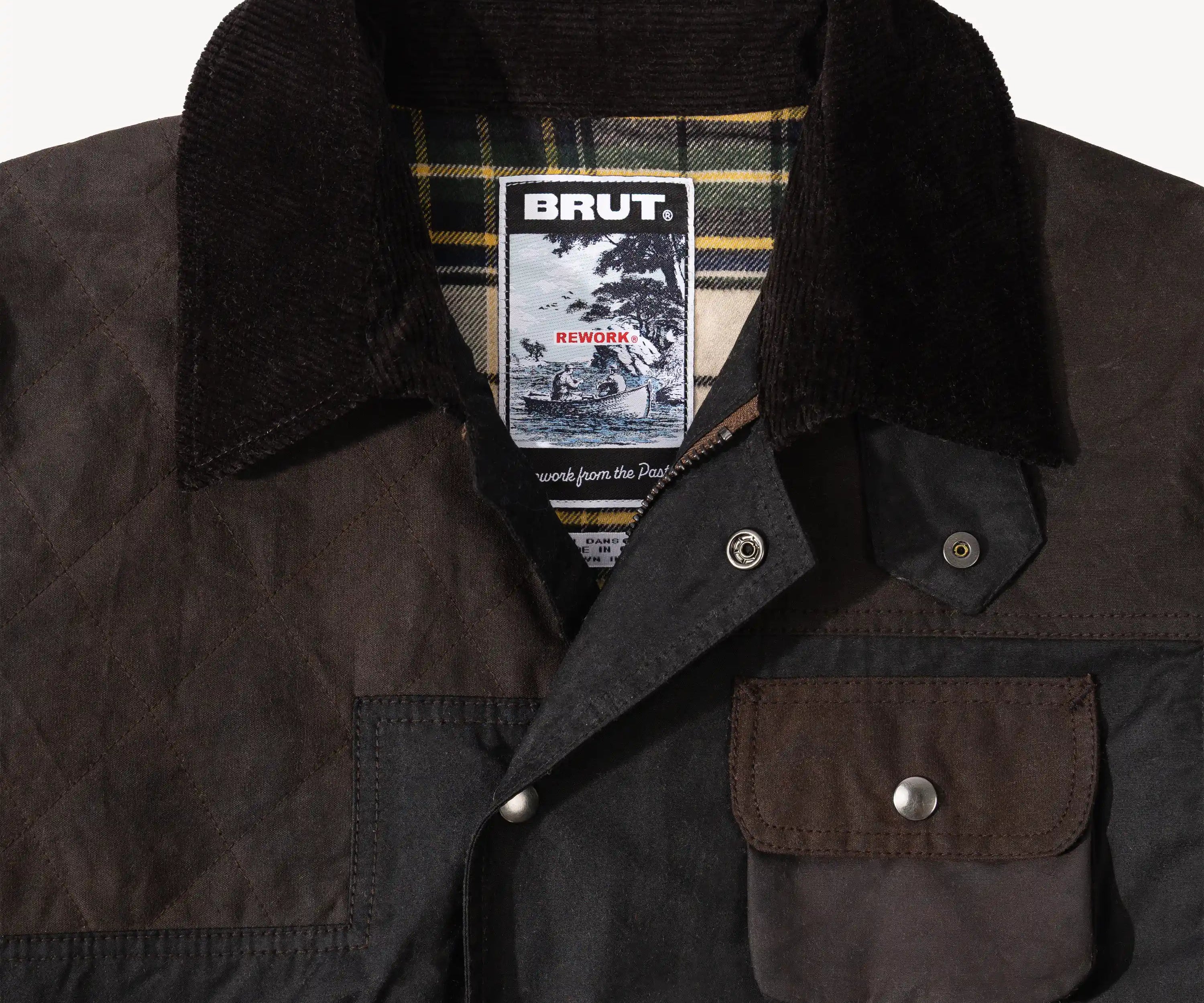 REWORK® STORMFISHER WAX JACKET - N° 001 Coats & Jackets SMALL / BROWN - BRUT Clothing