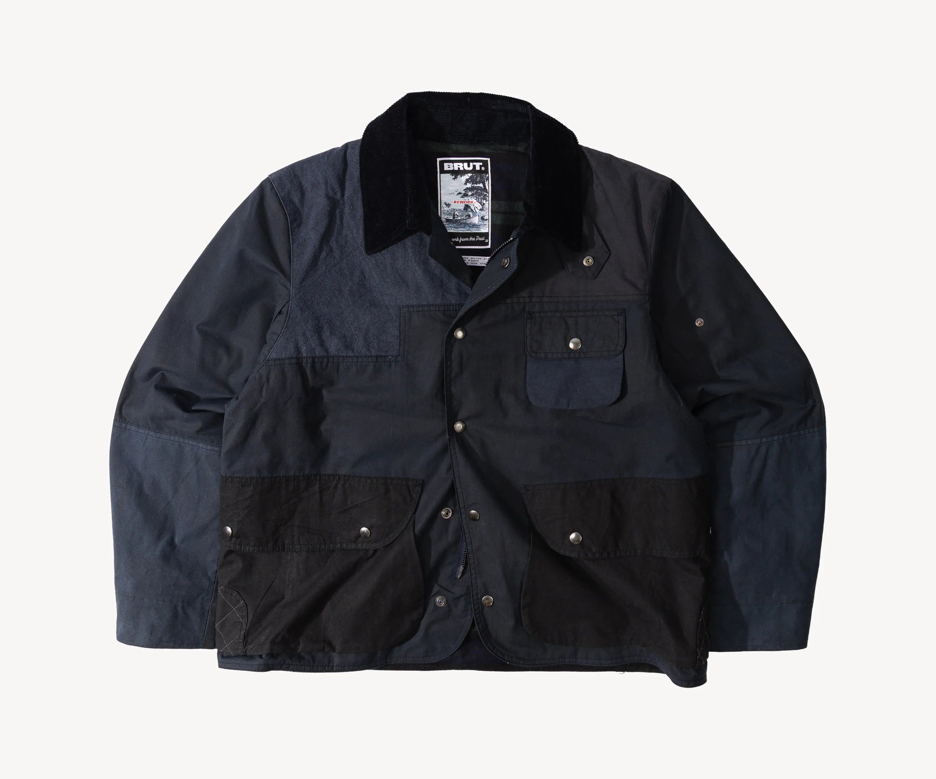 REWORK® STORMFISHER WAX JACKET - N° 018 Coats & Jackets MEDIUM / BLUE - BRUT Clothing
