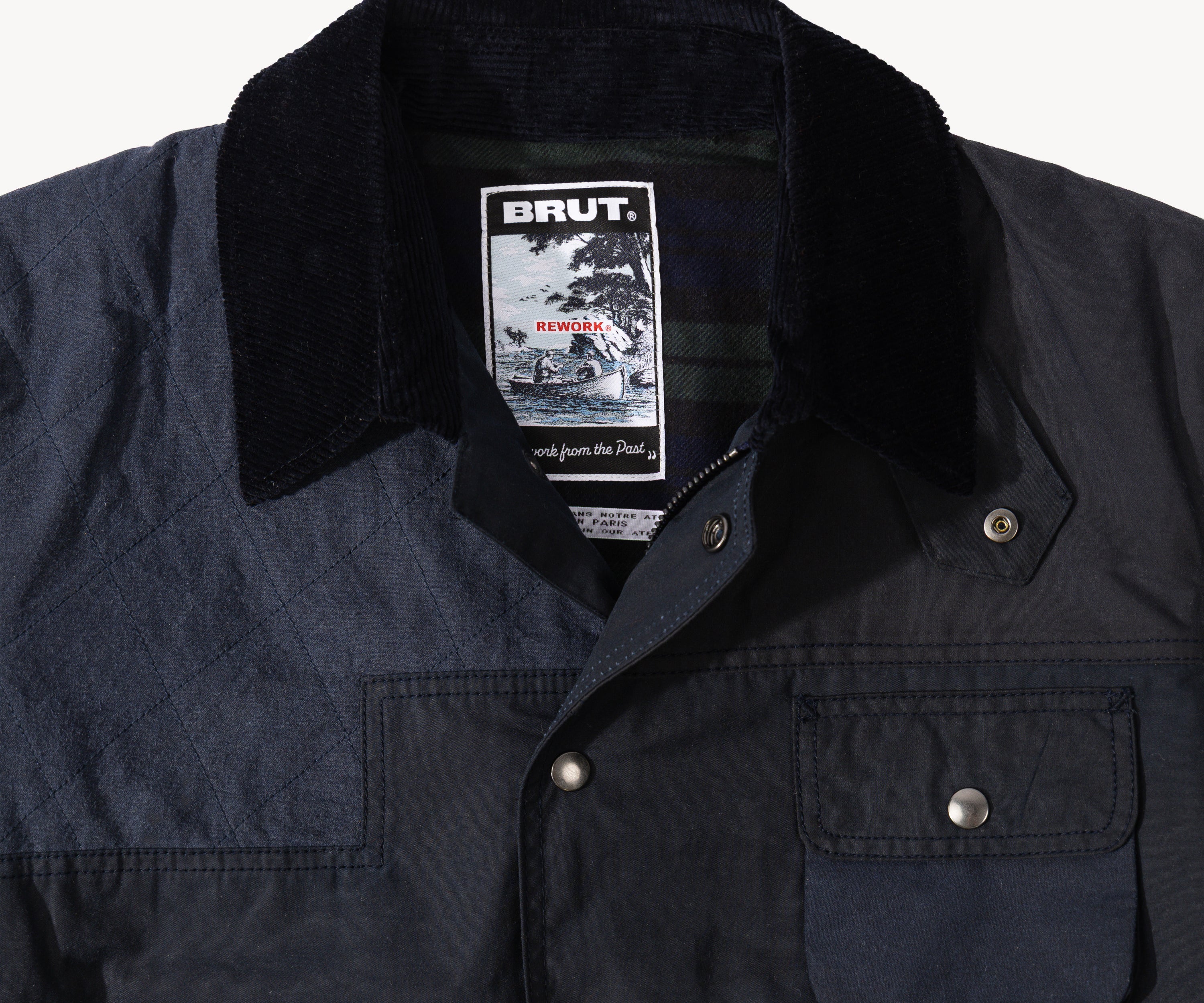 REWORK® STORMFISHER WAX JACKET - N° 018 Coats & Jackets MEDIUM / BLUE - BRUT Clothing