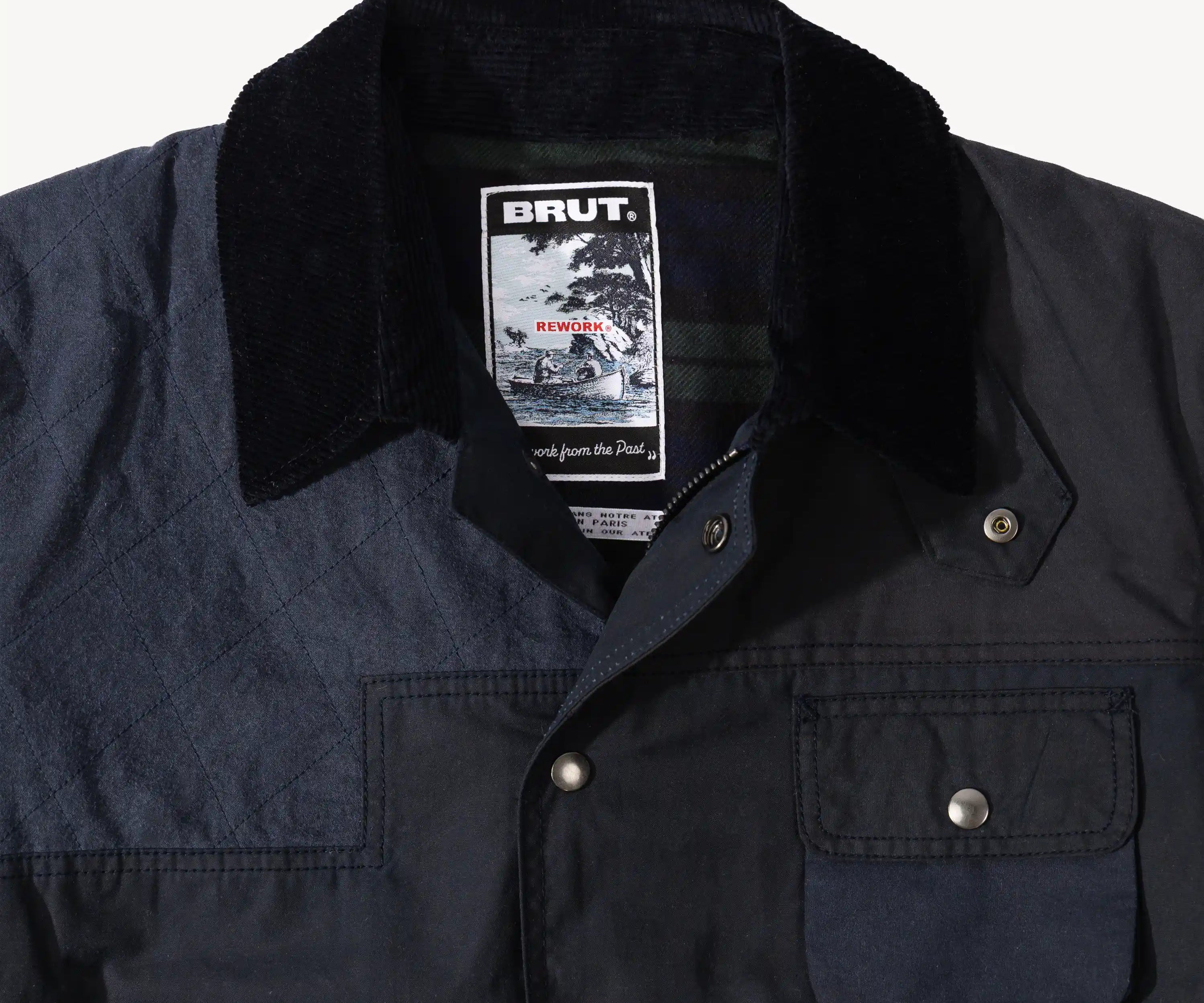 REWORK® STORMFISHER WAX JACKET - N° 018 Coats & Jackets MEDIUM / BLUE - BRUT Clothing