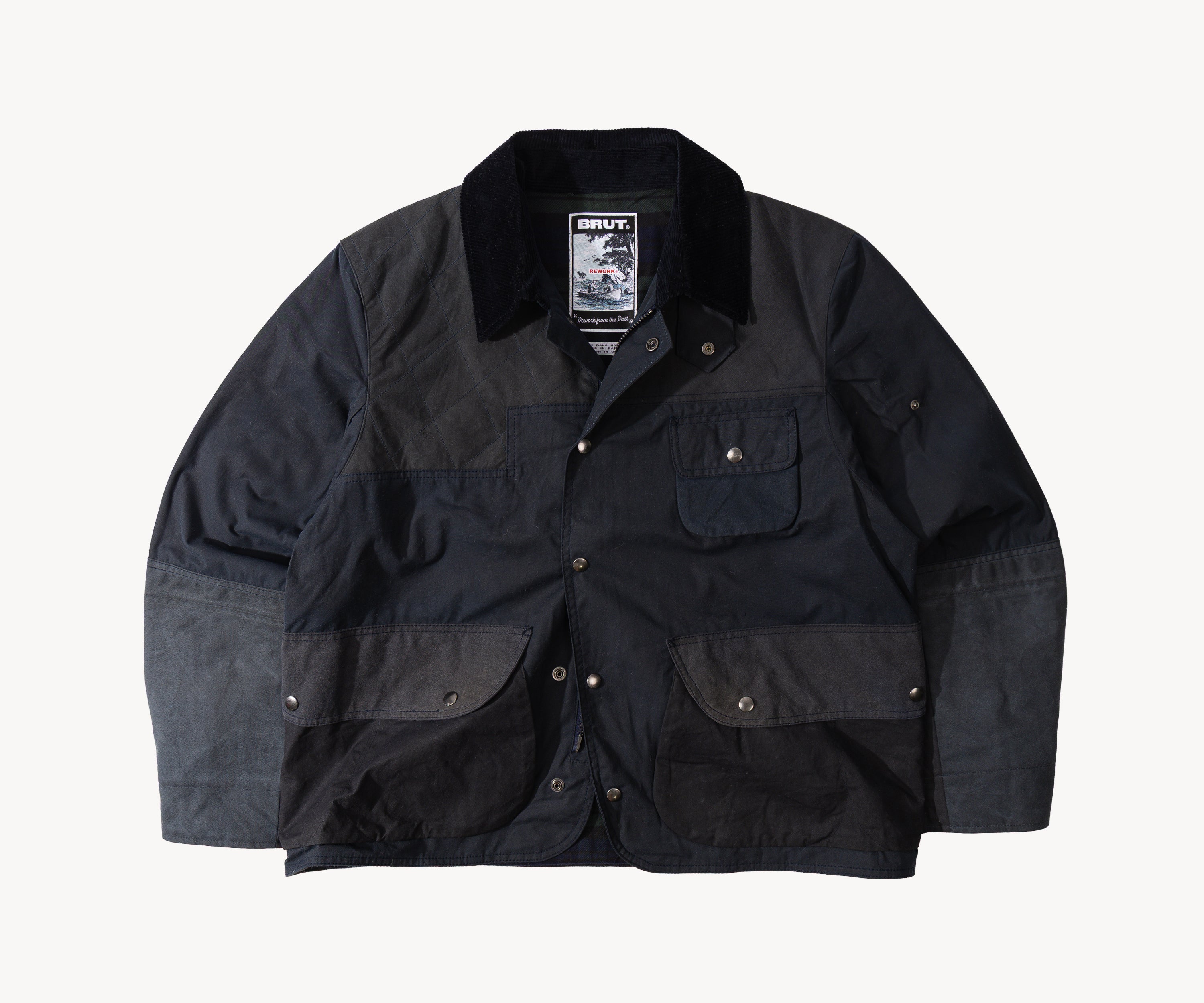 REWORK® STORMFISHER WAX JACKET - N° 019 Coats & Jackets MEDIUM / BLUE - BRUT Clothing