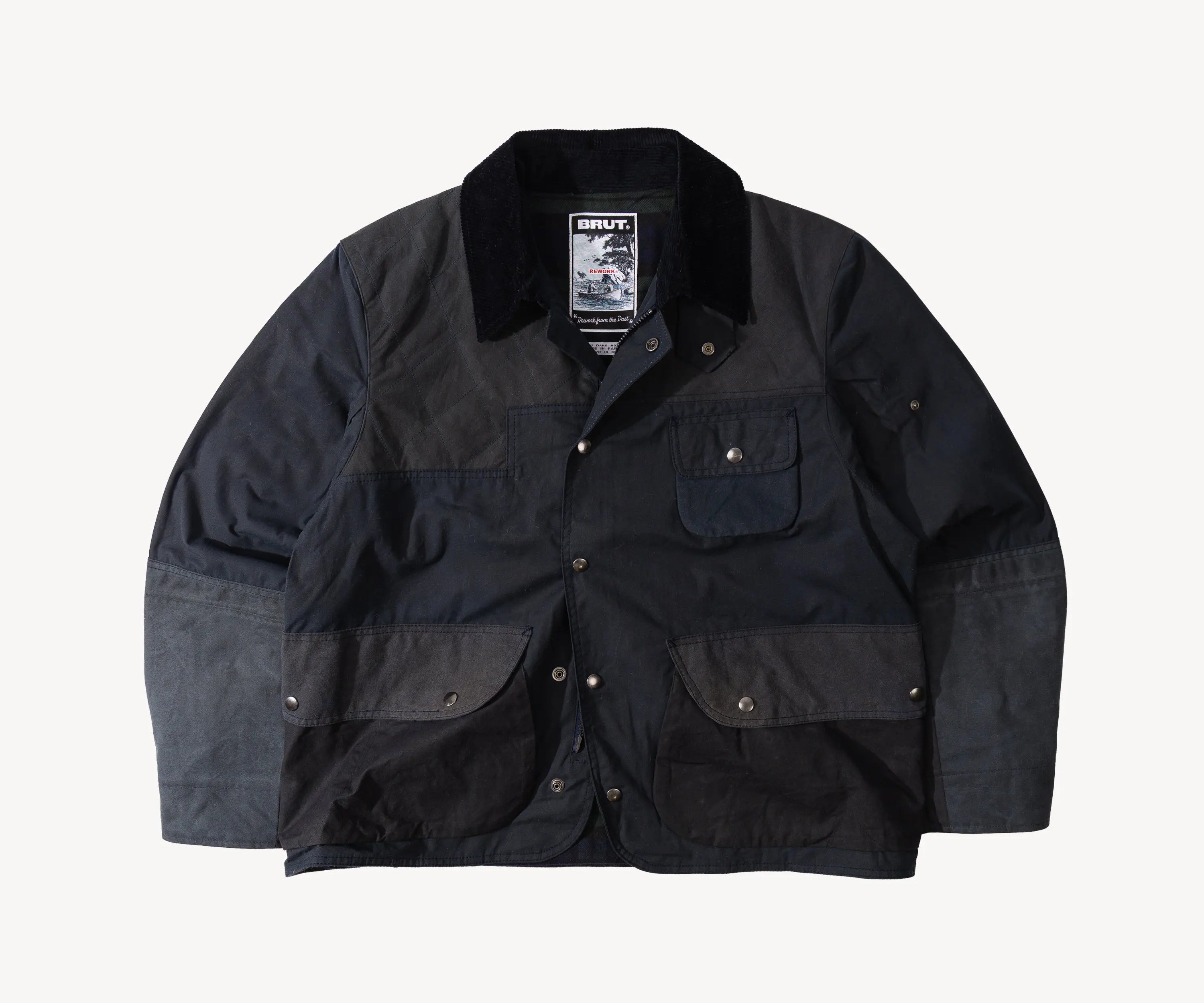 REWORK® STORMFISHER WAX JACKET - N° 019 Coats & Jackets MEDIUM / BLUE - BRUT Clothing