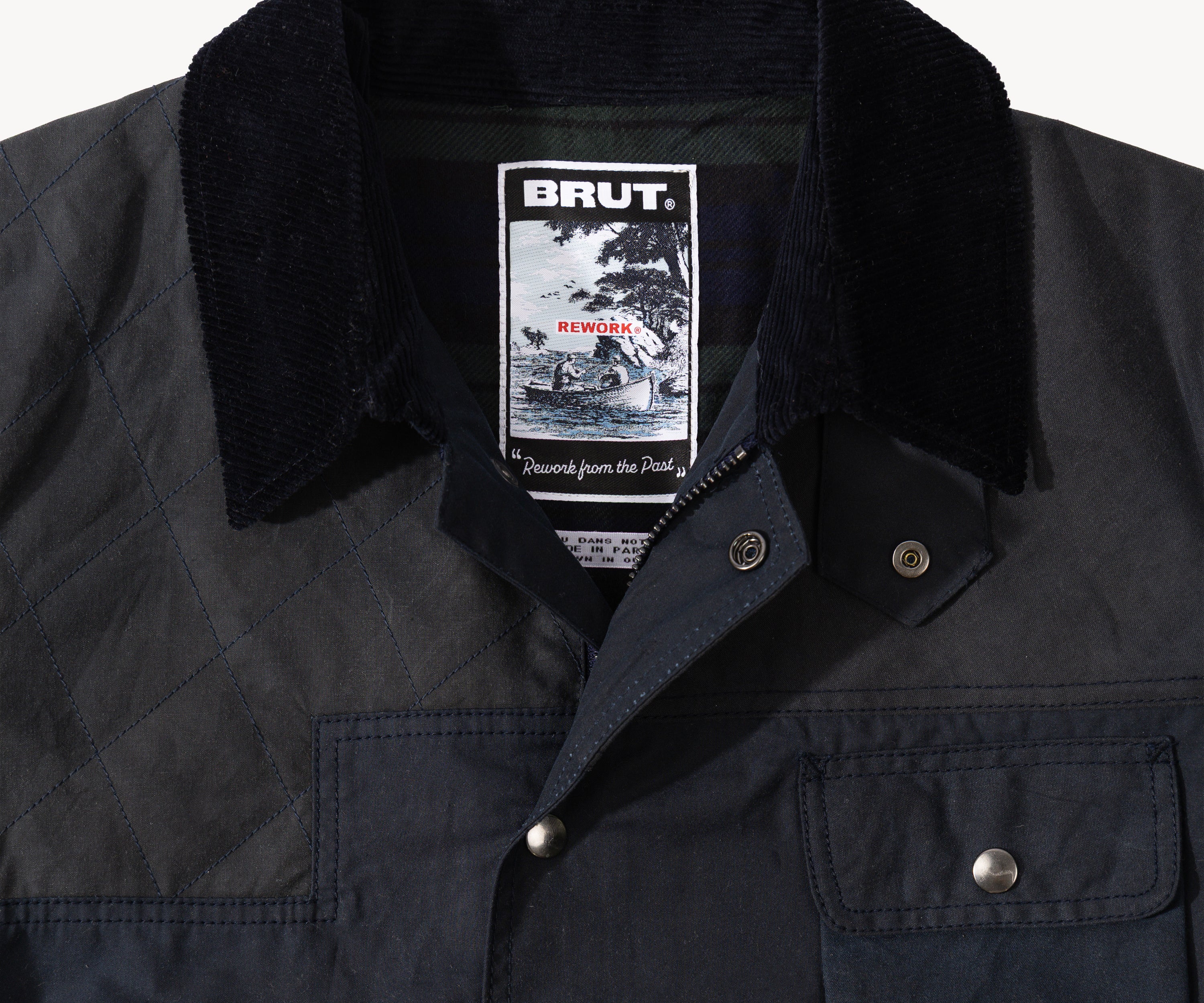 REWORK® STORMFISHER WAX JACKET - N° 019 Coats & Jackets MEDIUM / BLUE - BRUT Clothing