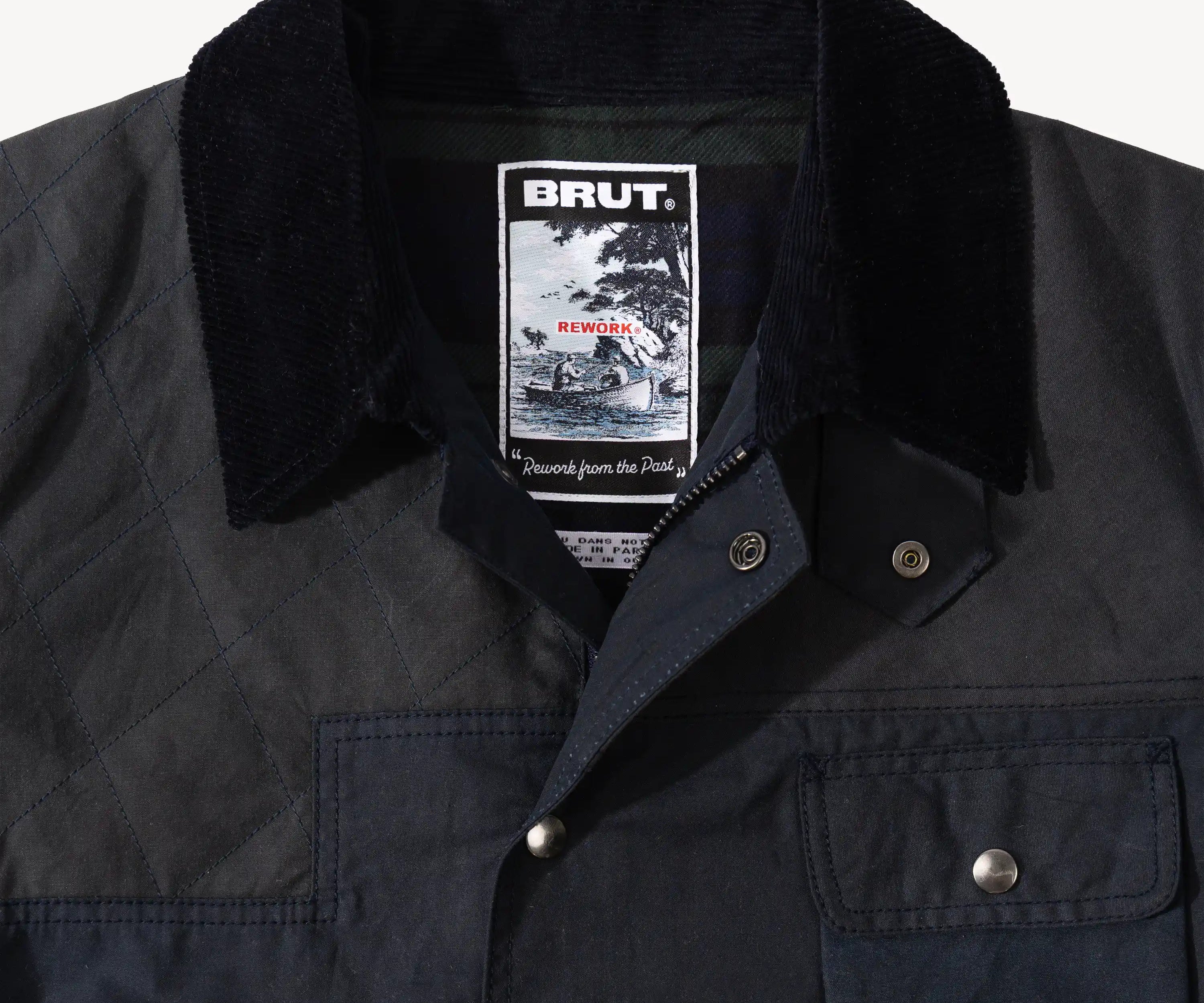 REWORK® STORMFISHER WAX JACKET - N° 019 Coats & Jackets MEDIUM / BLUE - BRUT Clothing