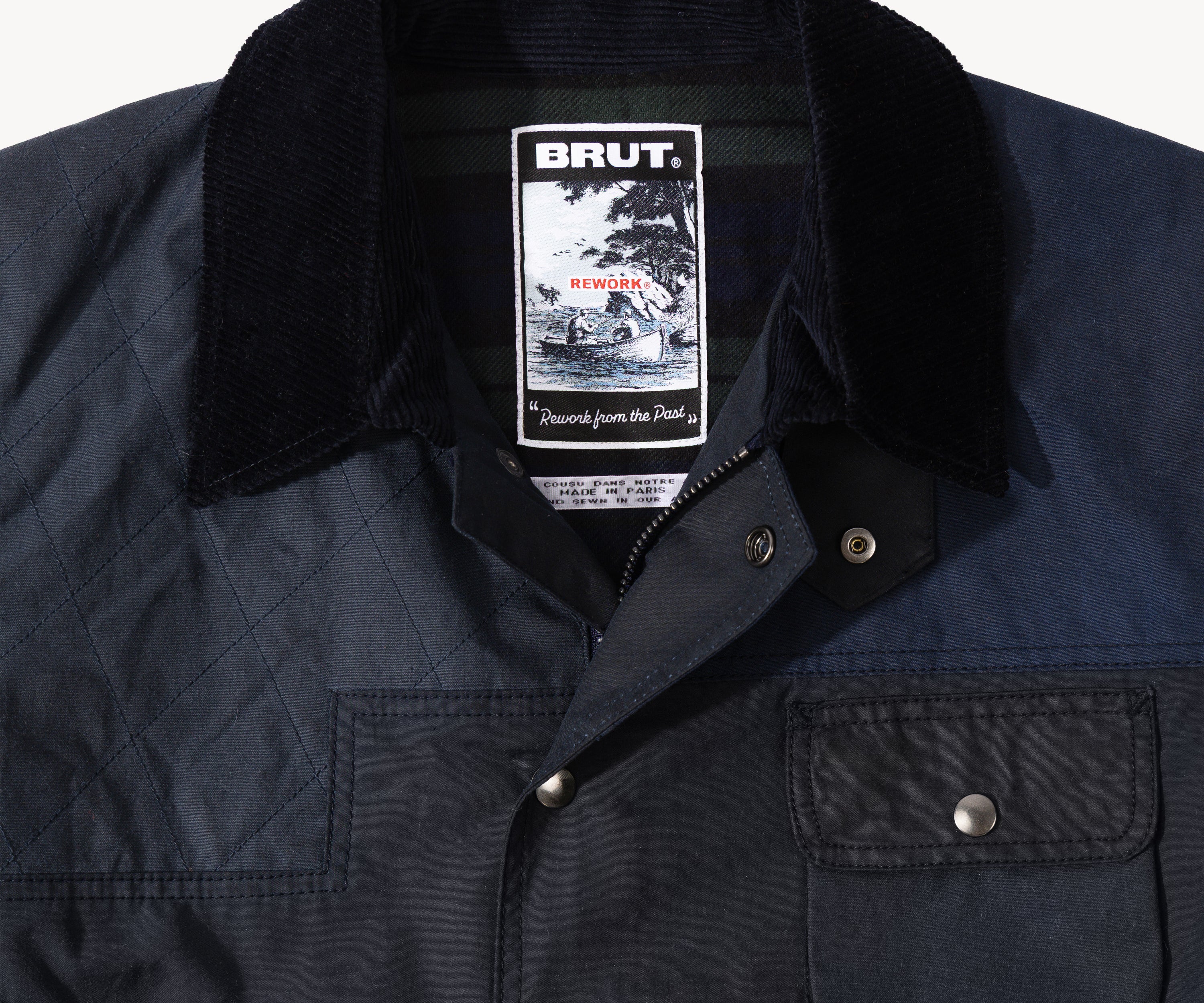 REWORK® STORMFISHER WAX JACKET - N° 020 Coats & Jackets MEDIUM / BLUE - BRUT Clothing