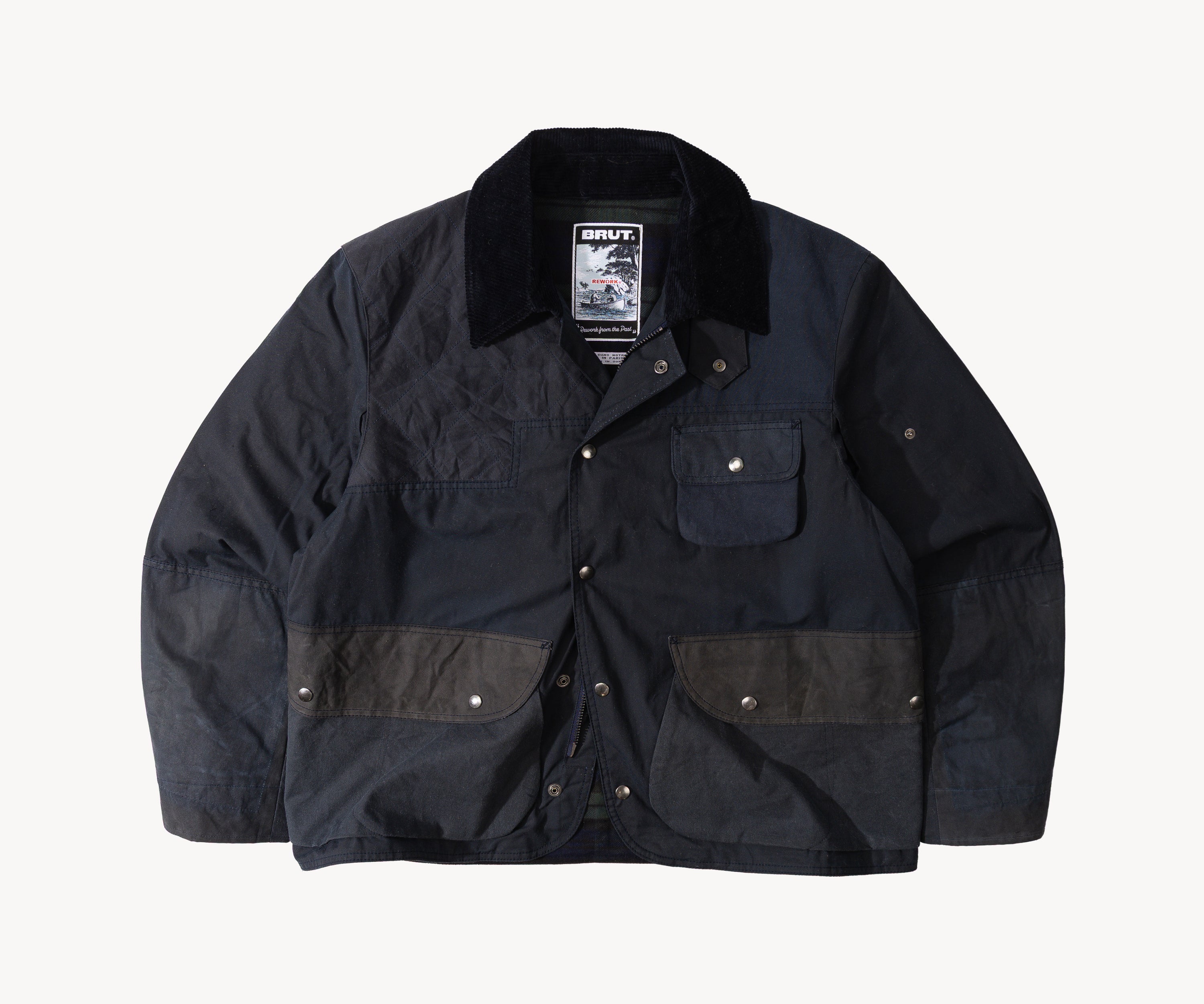 REWORK® STORMFISHER WAX JACKET - N° 023 Coats & Jackets MEDIUM / BLUE - BRUT Clothing