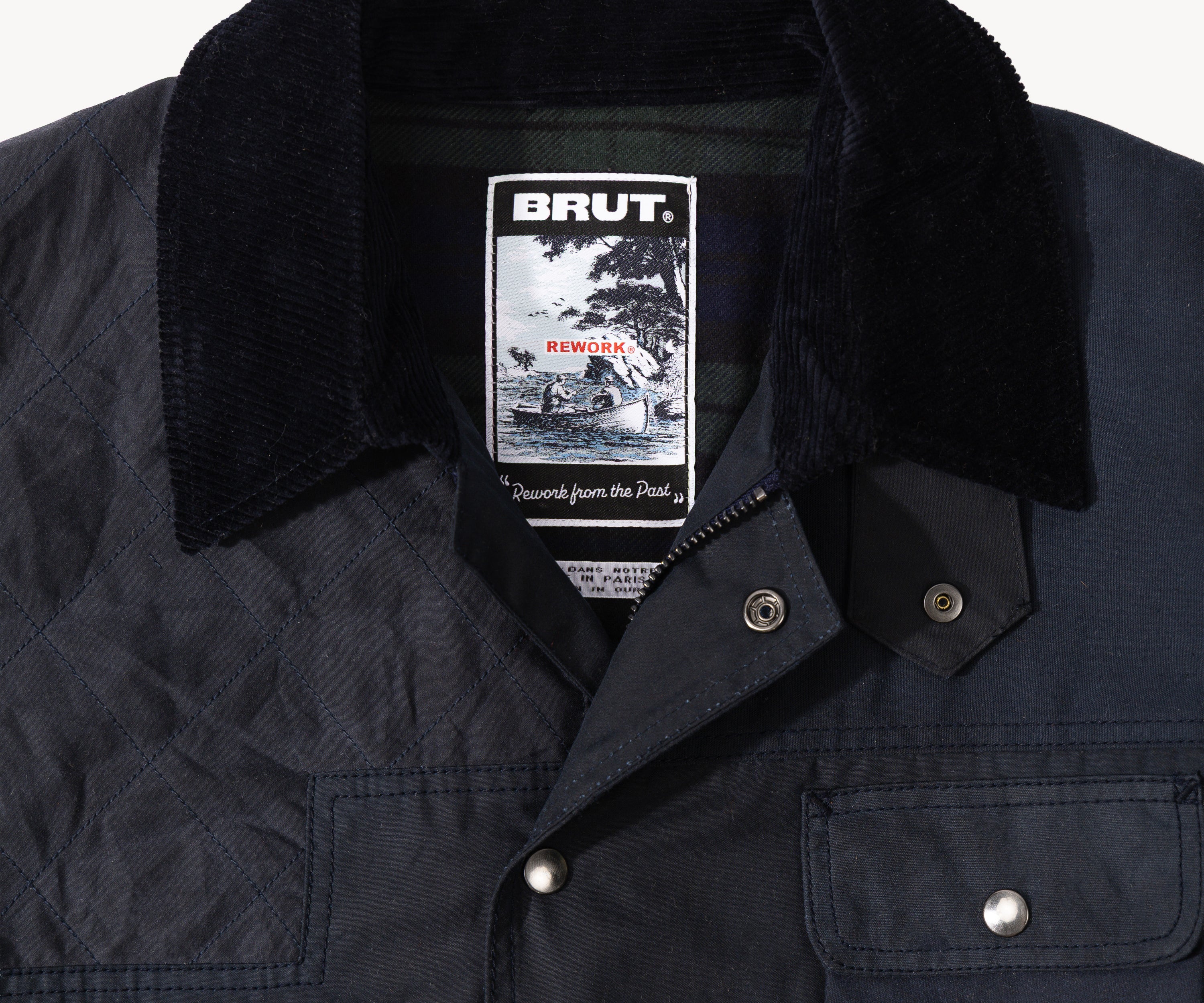 REWORK® STORMFISHER WAX JACKET - N° 023 Coats & Jackets MEDIUM / BLUE - BRUT Clothing