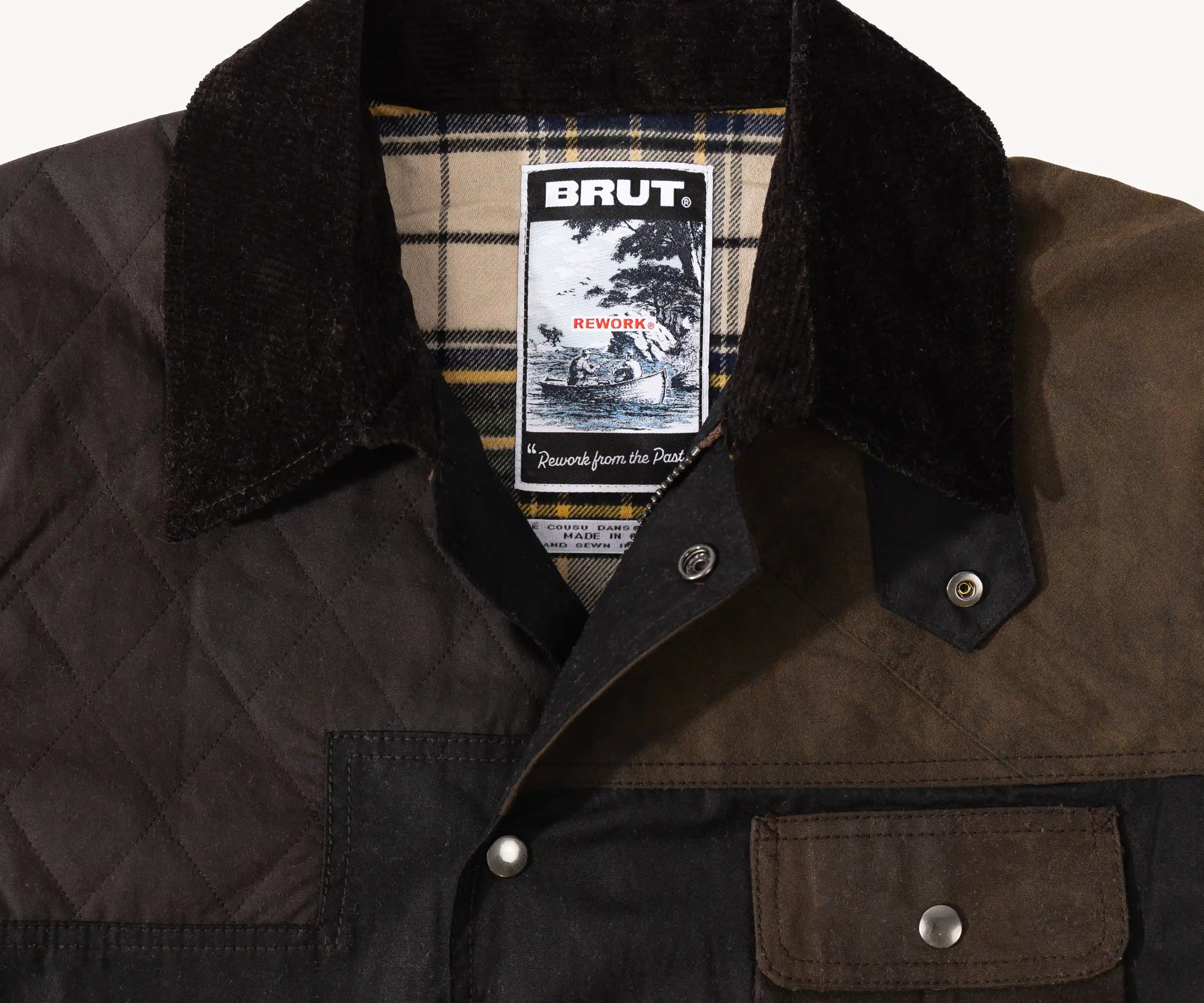REWORK® STORMFISHER WAX JACKET - N° 026 Coats & Jackets LARGE / BROWN - BRUT Clothing