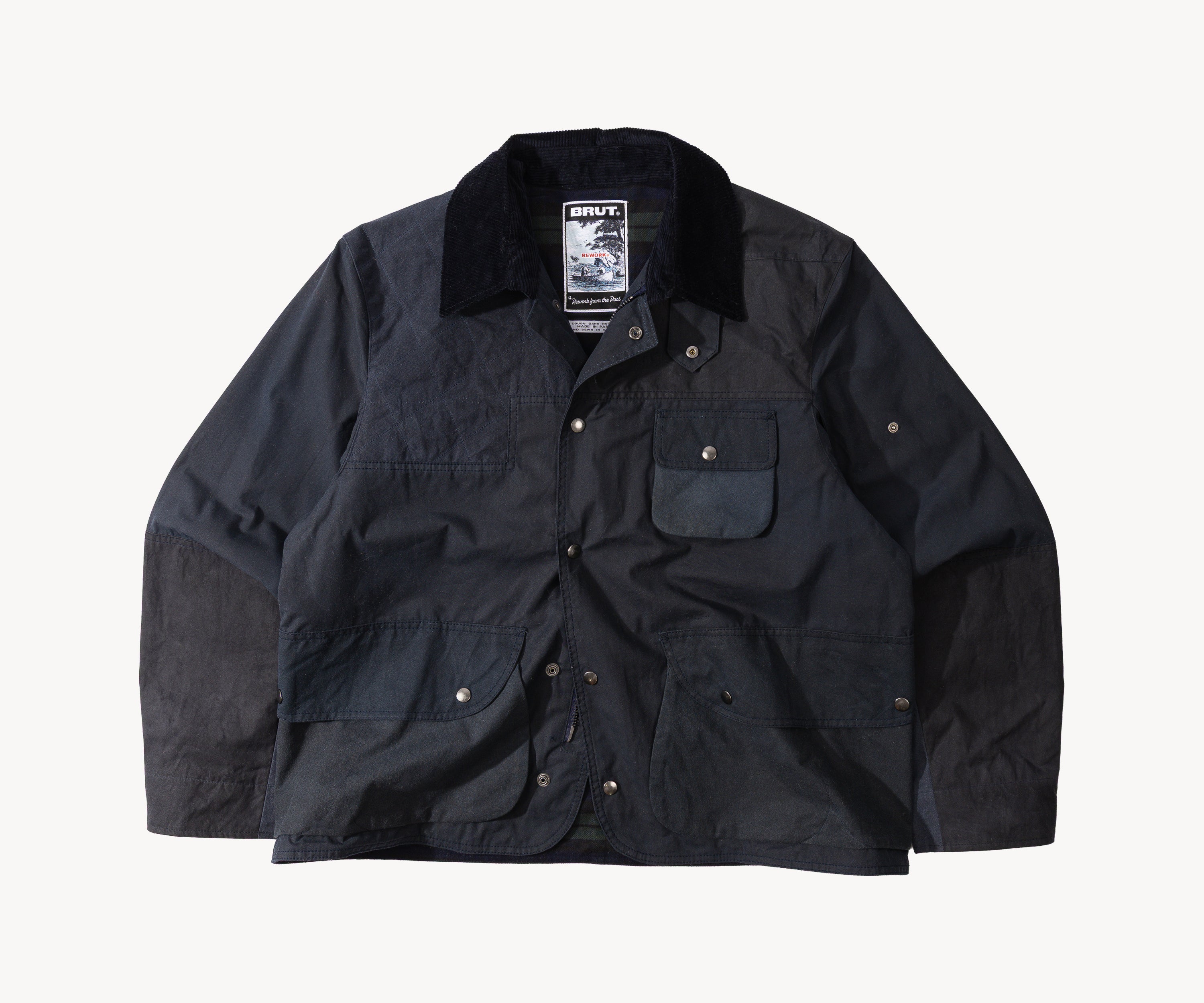 REWORK® STORMFISHER WAX JACKET - N° 032 Coats & Jackets LARGE / BLUE - BRUT Clothing