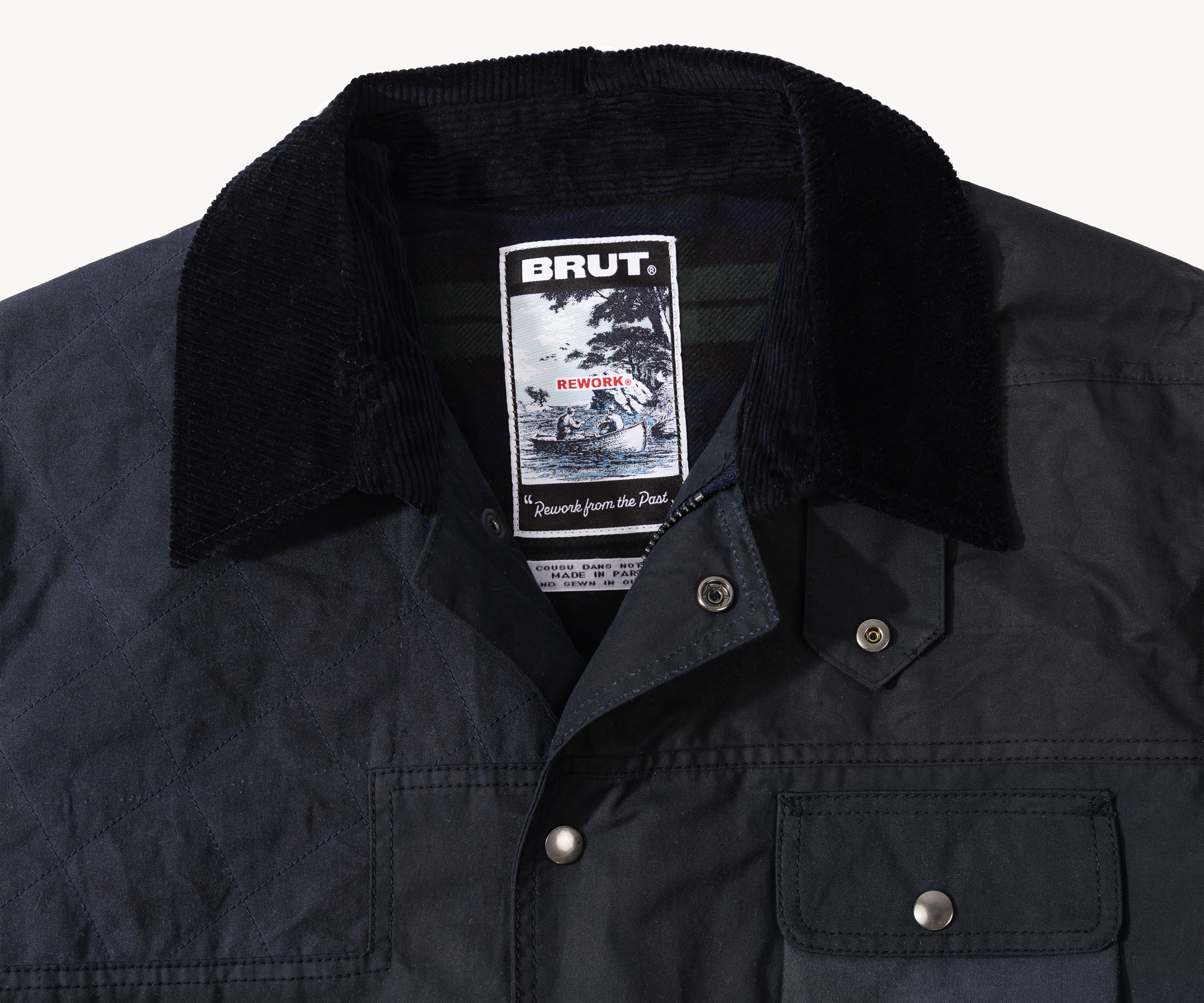 REWORK® STORMFISHER WAX JACKET - N° 032 Coats & Jackets LARGE / BLUE - BRUT Clothing