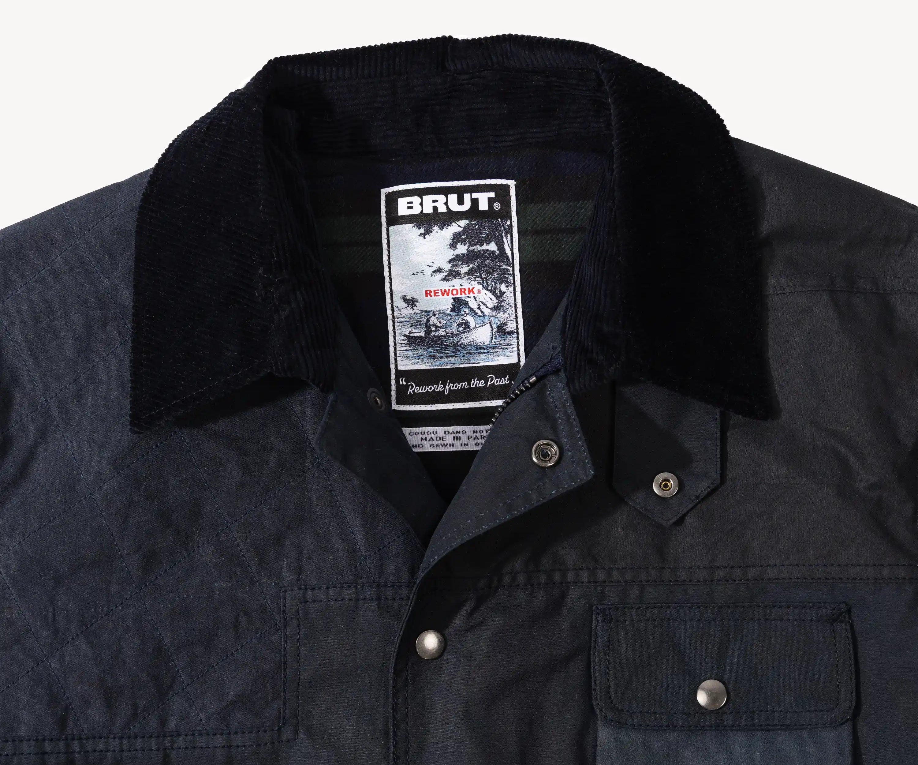 REWORK® STORMFISHER WAX JACKET - N° 032 Coats & Jackets LARGE / BLUE - BRUT Clothing