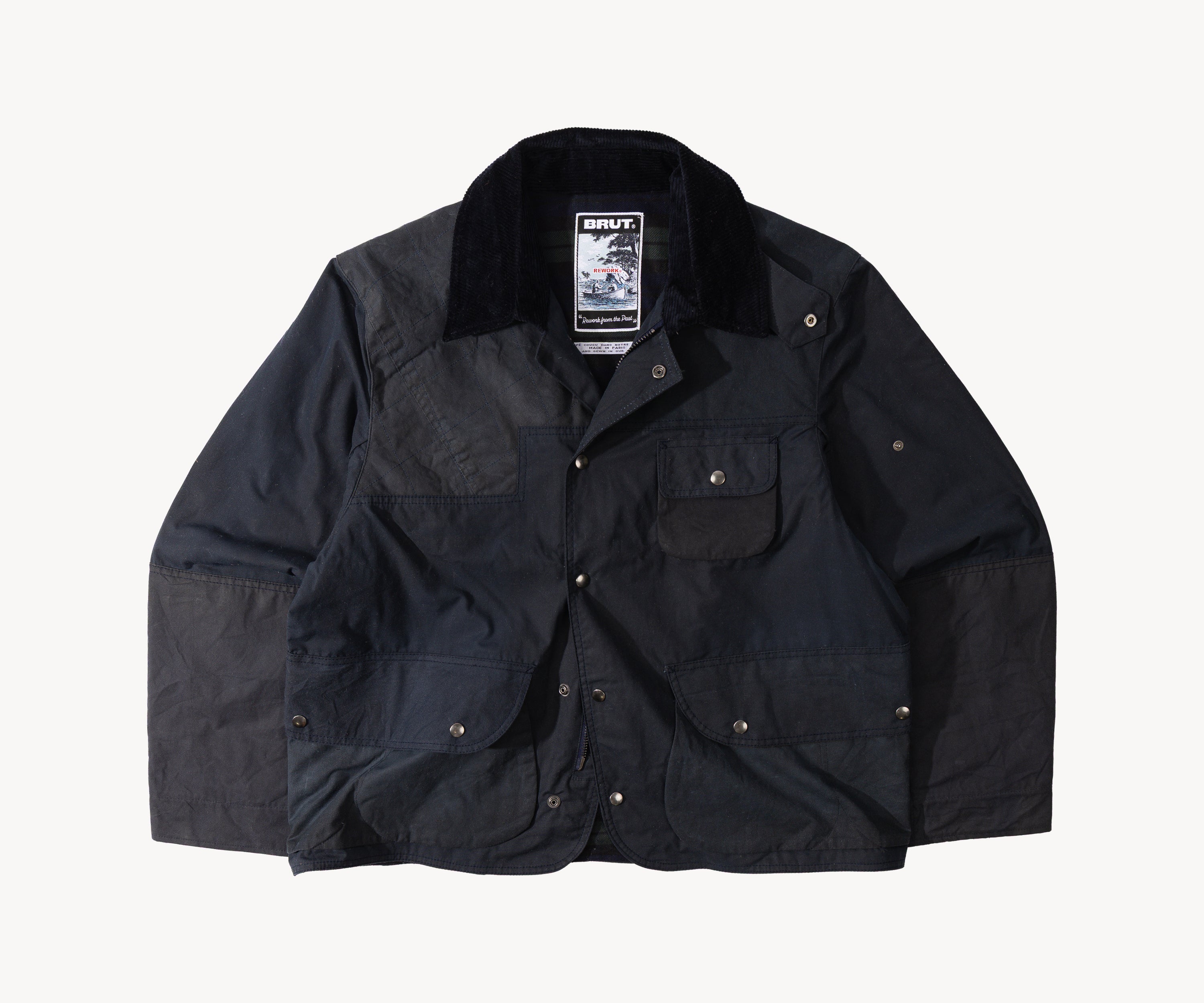 REWORK® STORMFISHER WAX JACKET - N° 033 Coats & Jackets LARGE / BLUE - BRUT Clothing