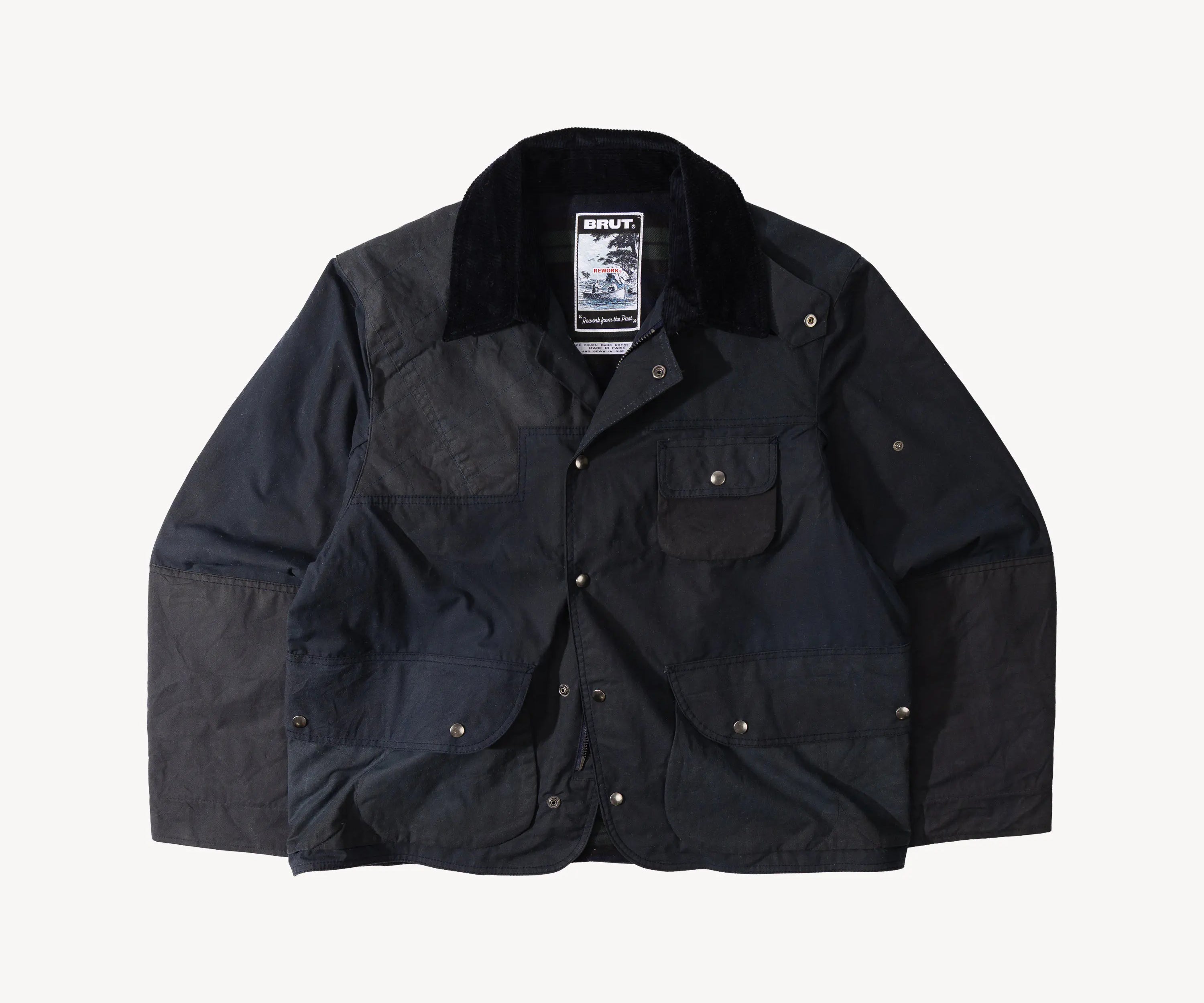 REWORK® STORMFISHER WAX JACKET - N° 033 Coats & Jackets LARGE / BLUE - BRUT Clothing