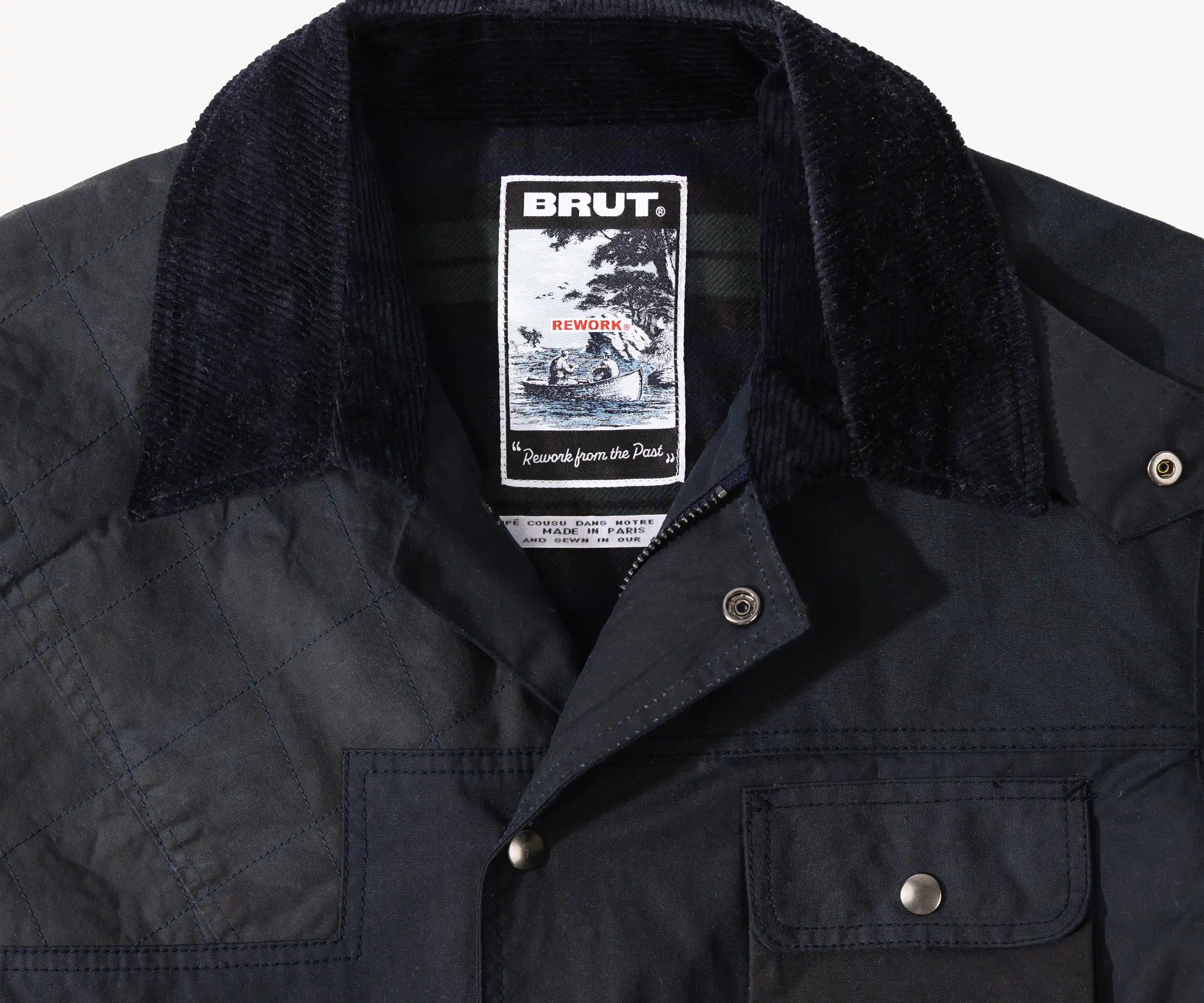 REWORK® STORMFISHER WAX JACKET - N° 033 Coats & Jackets LARGE / BLUE - BRUT Clothing