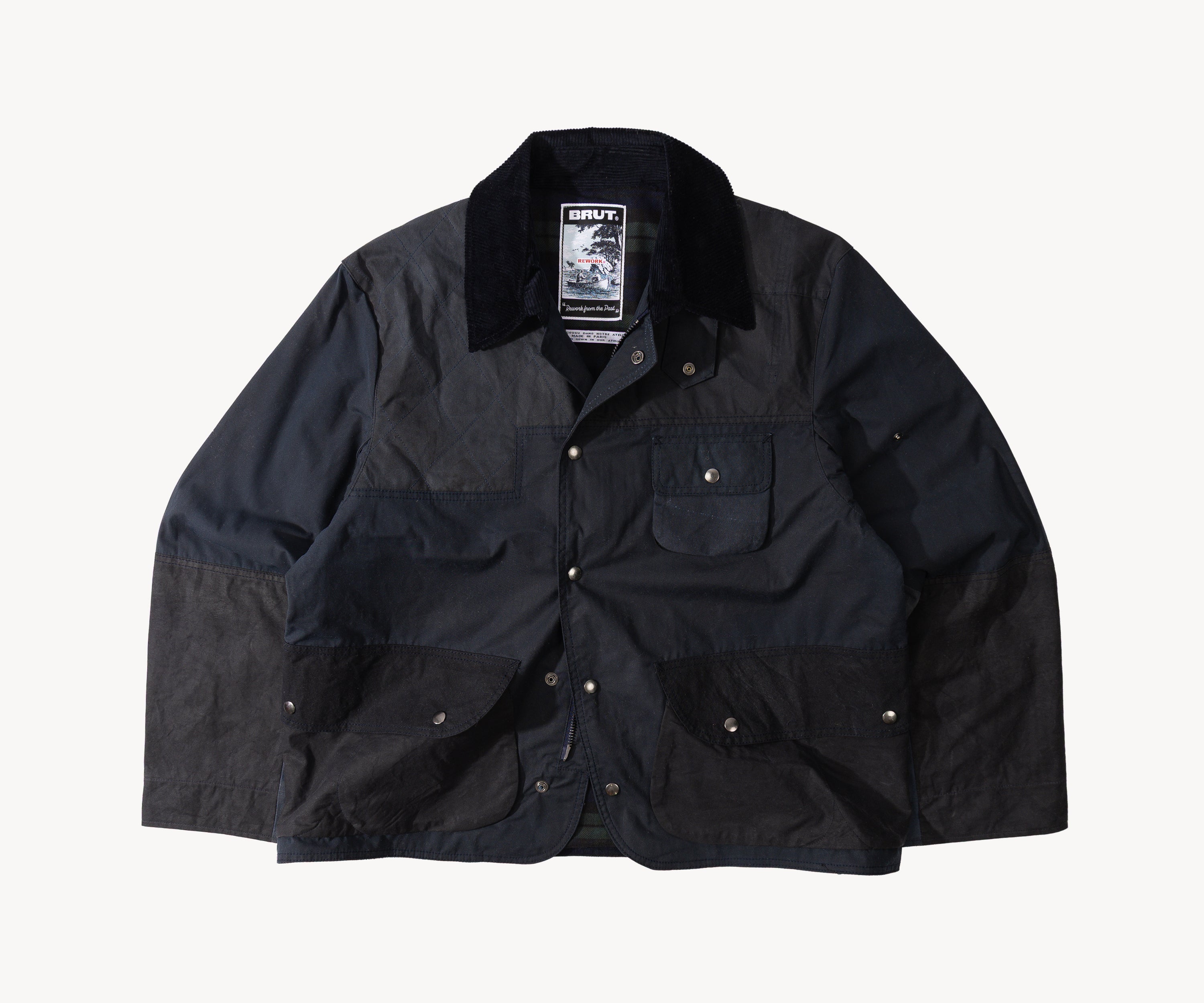REWORK® STORMFISHER WAX JACKET - N° 034 Coats & Jackets LARGE / BLUE - BRUT Clothing