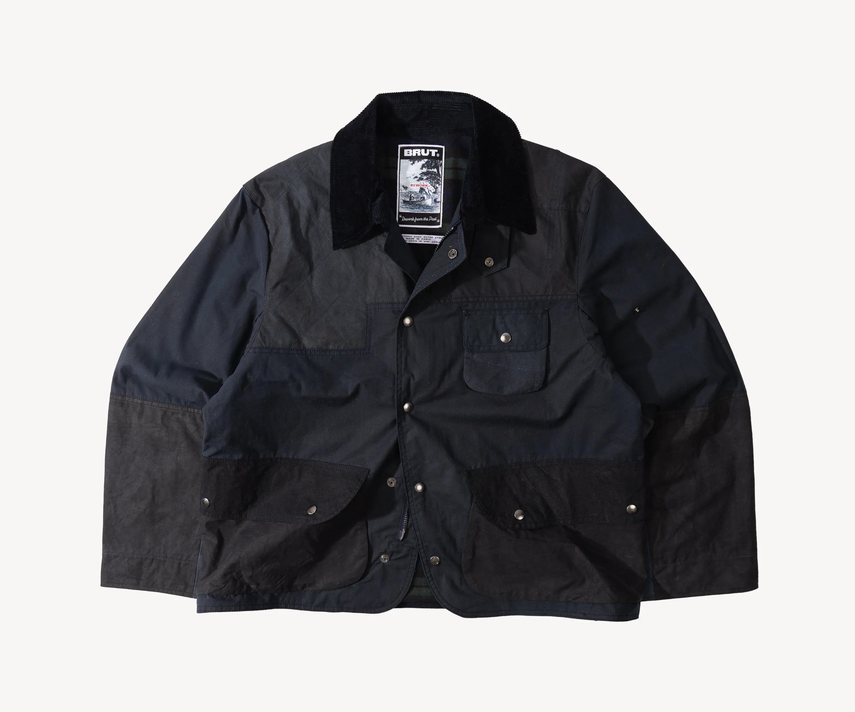 REWORK® STORMFISHER WAX JACKET - N° 034 Coats & Jackets LARGE / BLUE - BRUT Clothing