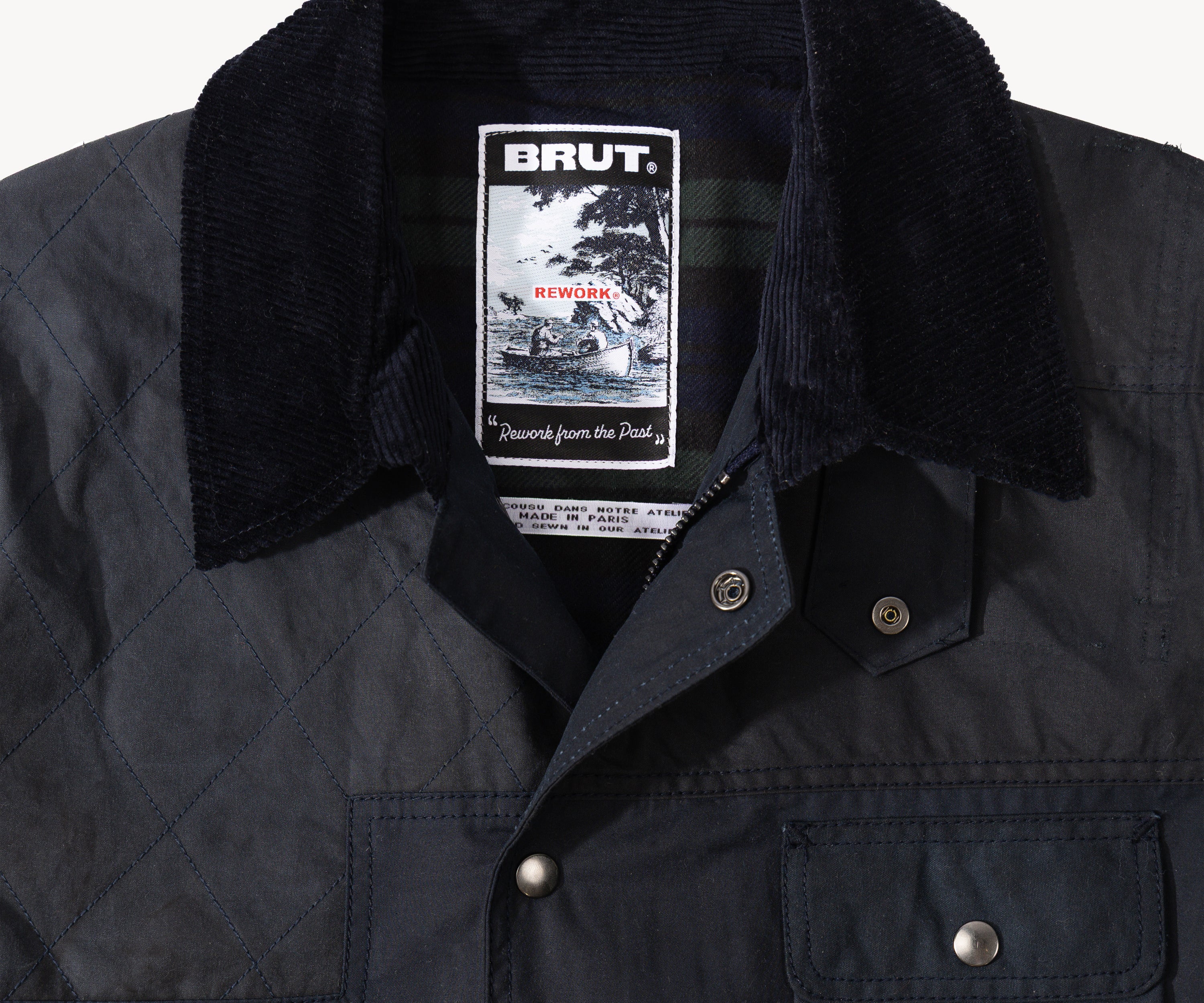 REWORK® STORMFISHER WAX JACKET - N° 034 Coats & Jackets LARGE / BLUE - BRUT Clothing