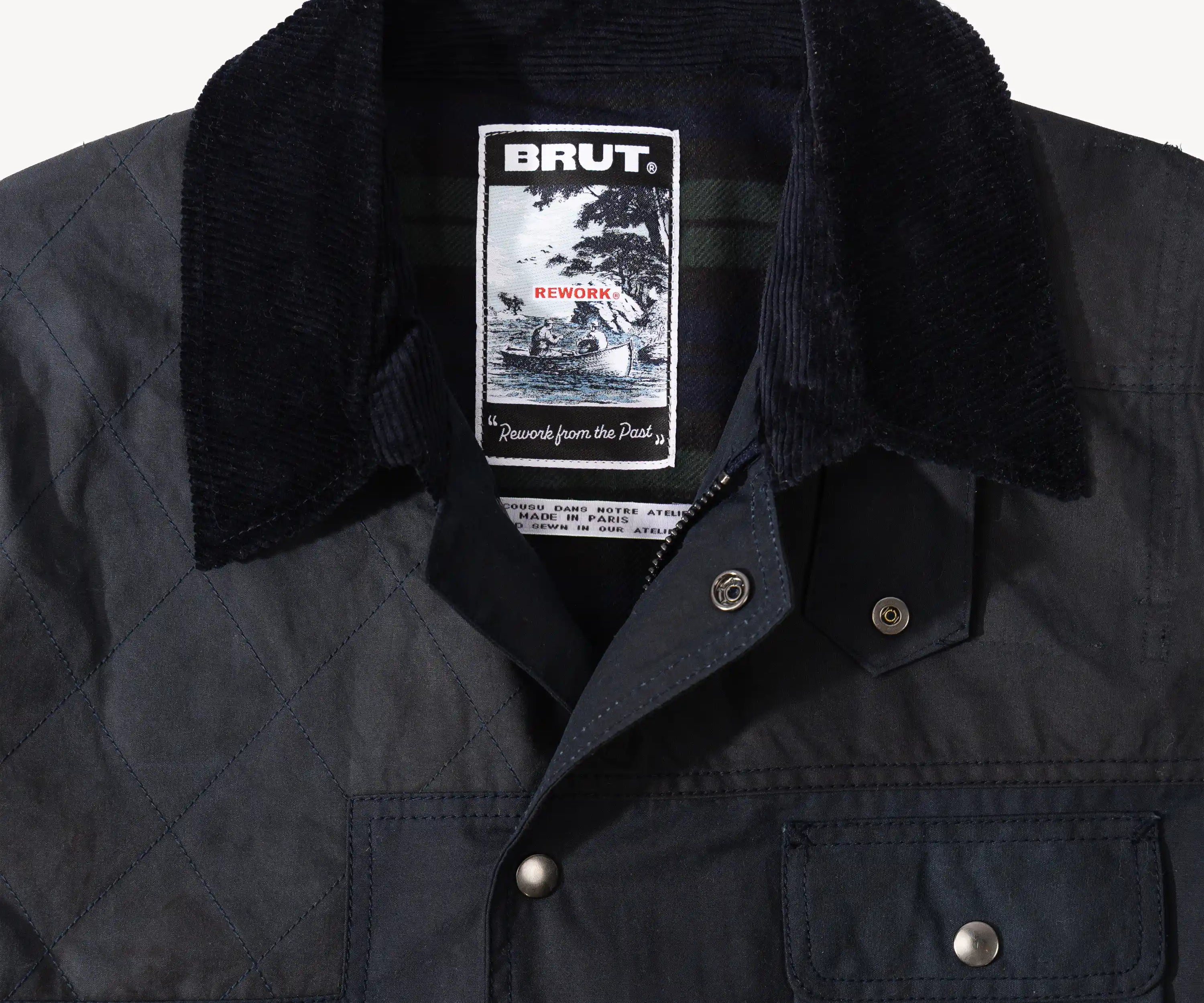 REWORK® STORMFISHER WAX JACKET - N° 034 Coats & Jackets LARGE / BLUE - BRUT Clothing