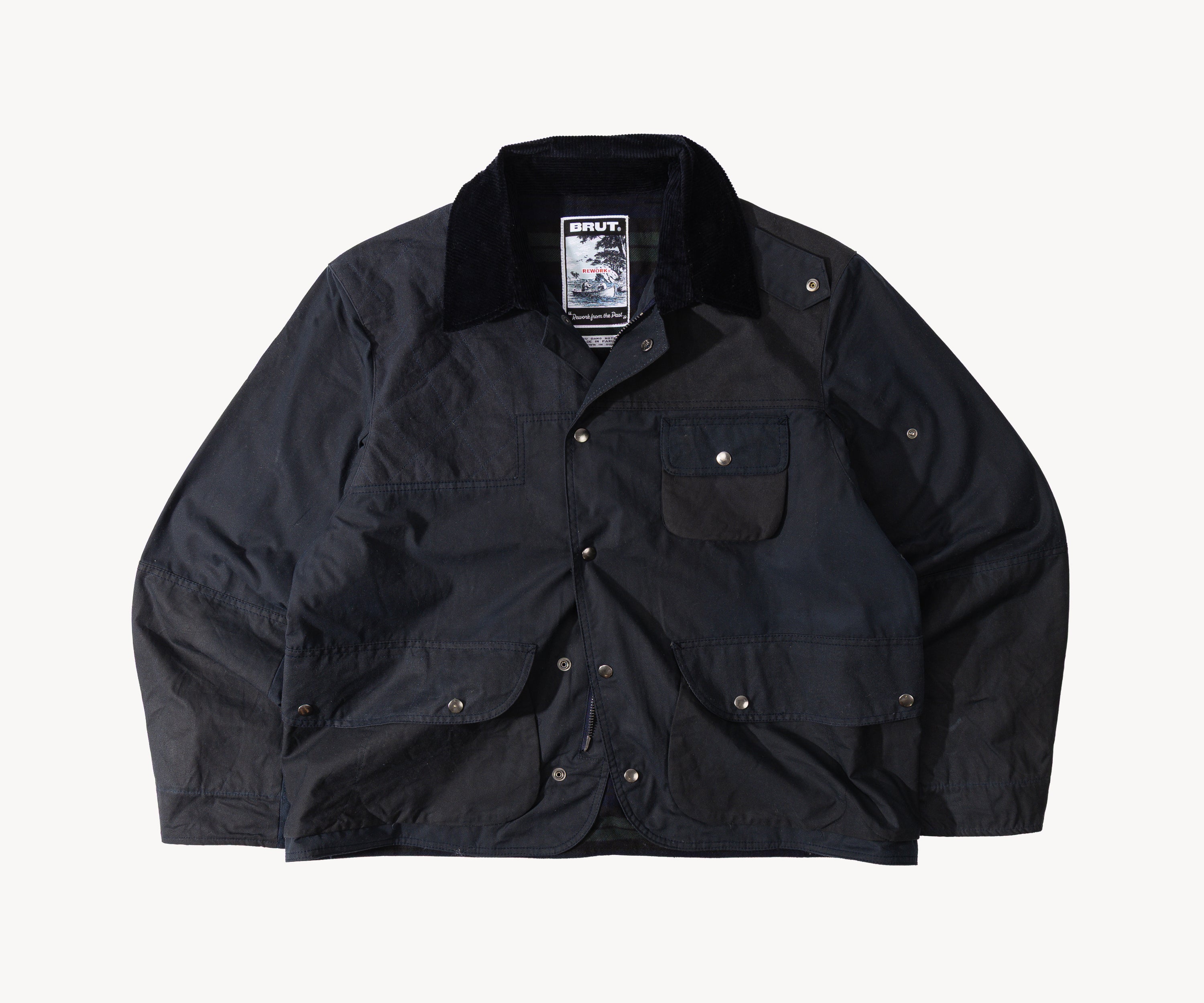 REWORK® STORMFISHER WAX JACKET - N° 038 Coats & Jackets LARGE / BLUE - BRUT Clothing