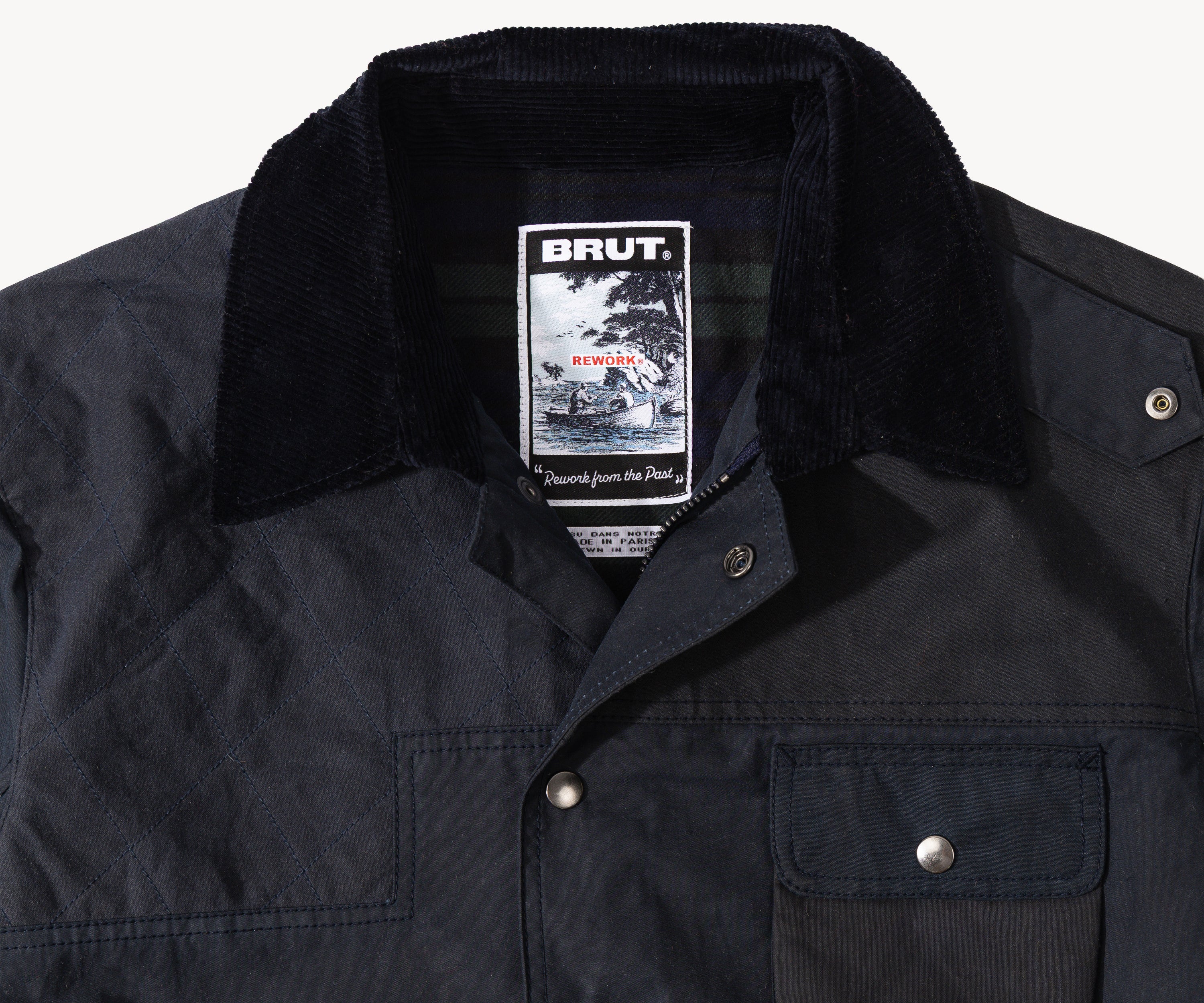 REWORK® STORMFISHER WAX JACKET - N° 038 Manteaux et vestes LARGE / BLEU - BRUT Clothing