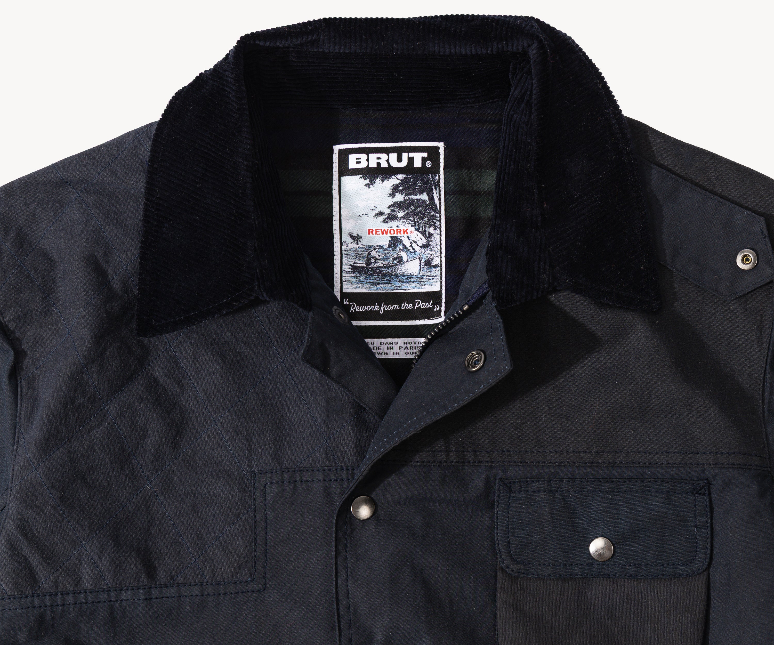 REWORK® STORMFISHER WAX JACKET - N° 038 Coats & Jackets LARGE / BLUE - BRUT Clothing