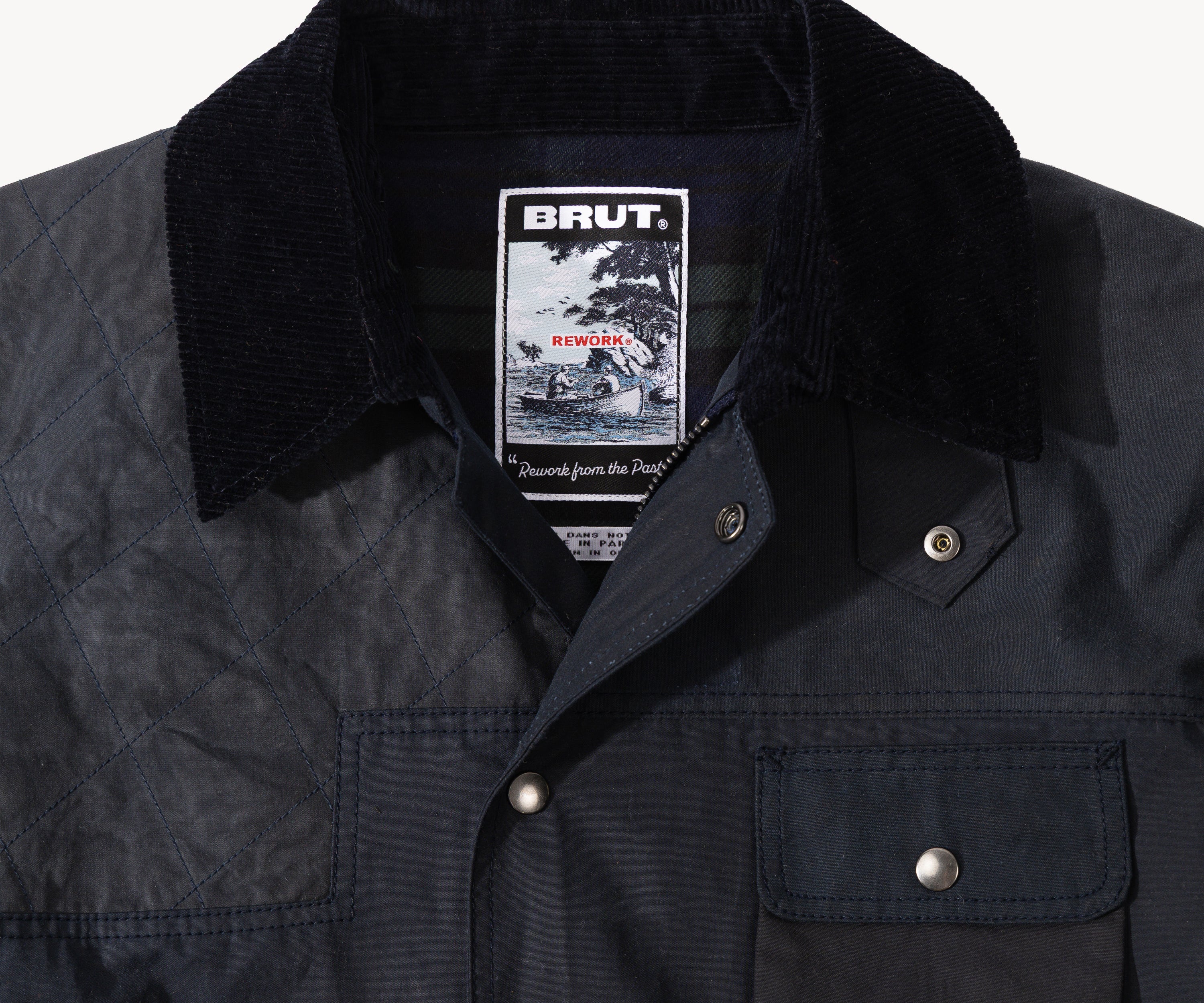 REWORK® STORMFISHER WAX JACKET - N° 039 Coats & Jackets LARGE / BLUE - BRUT Clothing