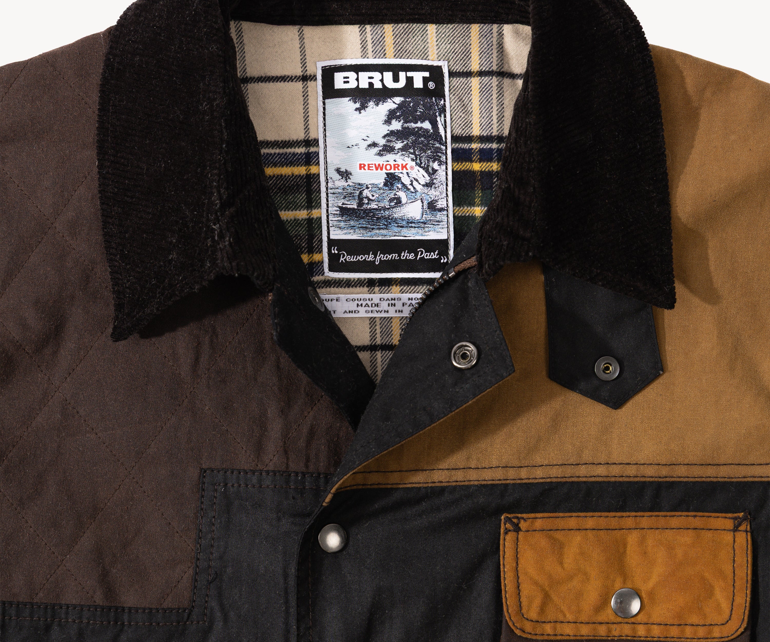 REWORK® STORMFISHER WAX JACKET - N° 040 Coats & Jackets X-LARGE / BROWN - BRUT Clothing