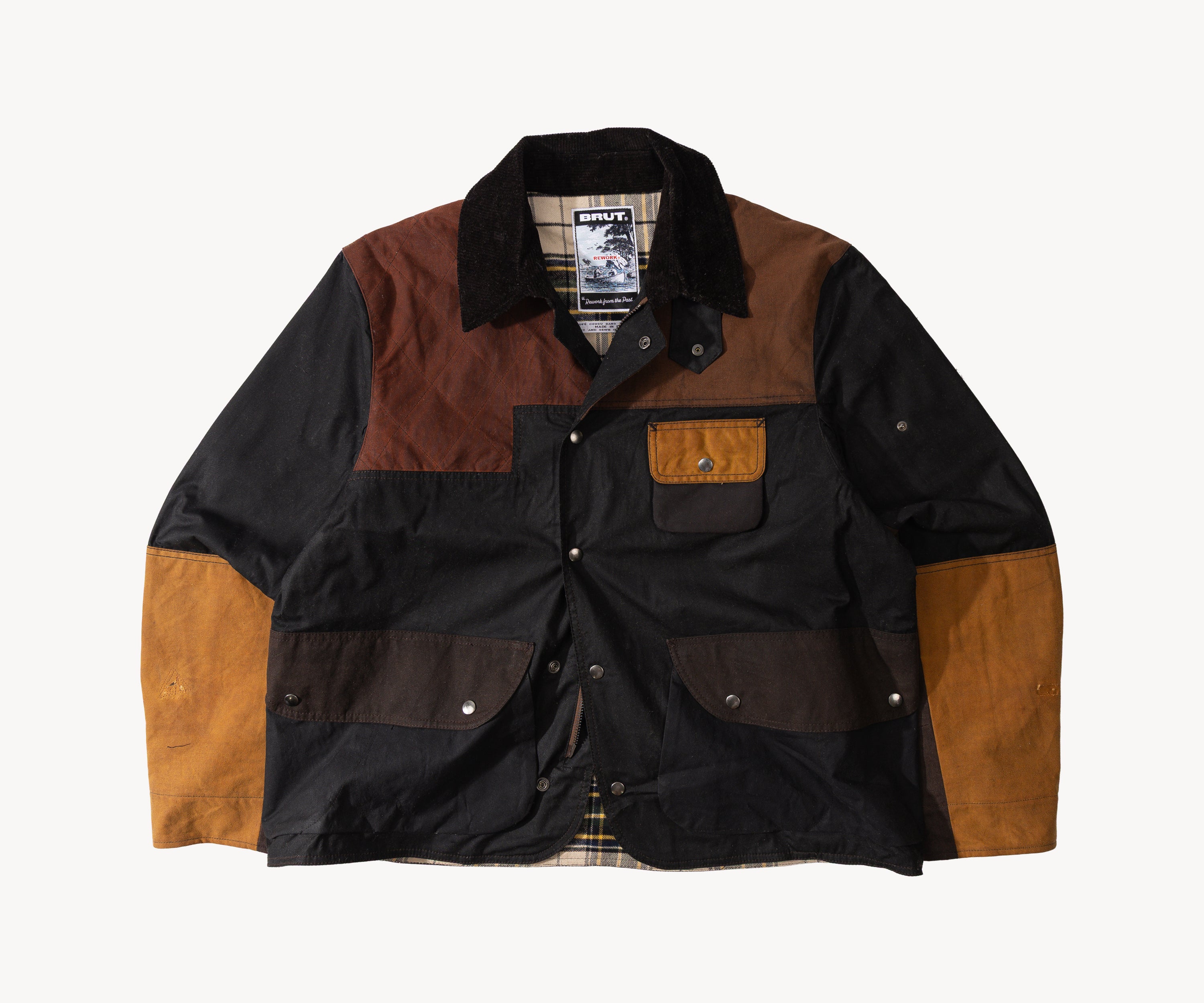 REWORK® STORMFISHER WAX JACKET - N° 043 Manteaux et vestes X-LARGE / MARRON - BRUT Clothing